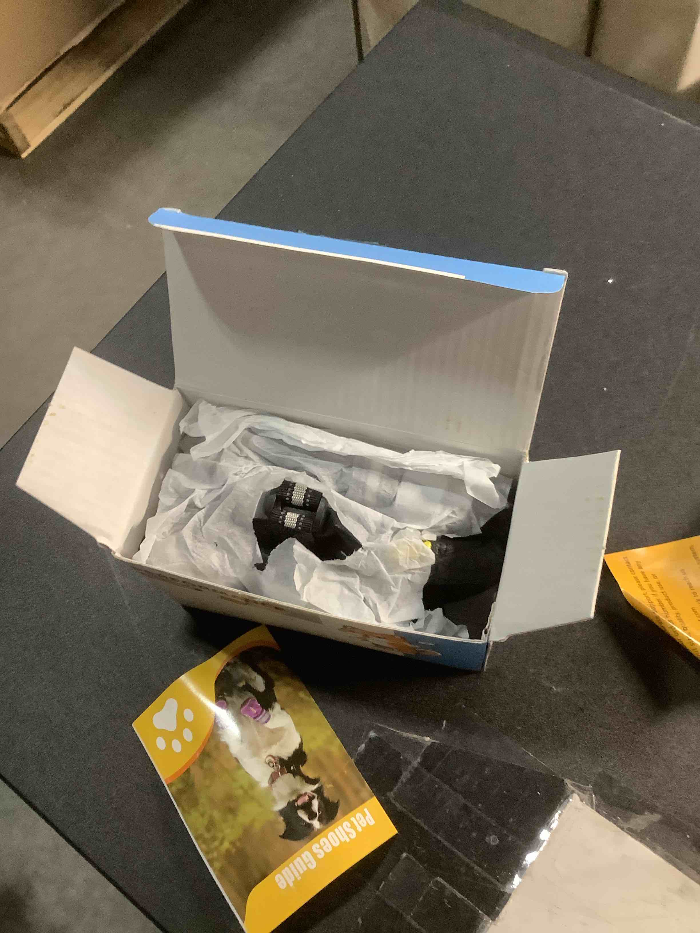 Condition photo showing Good Condition for QUMY Dog Shoes for Large Dogs, Medium Dog Boots & Paw Protectors for Winter Snowy Day, Summer Hot Pavement, Water-Resistant in Rainy Weather, Outdoor Walking, Indoor Hardfloors Skid-Resistant Sole Black Size 4: 2.2''x2.6''(W*L) (Pack of 4)