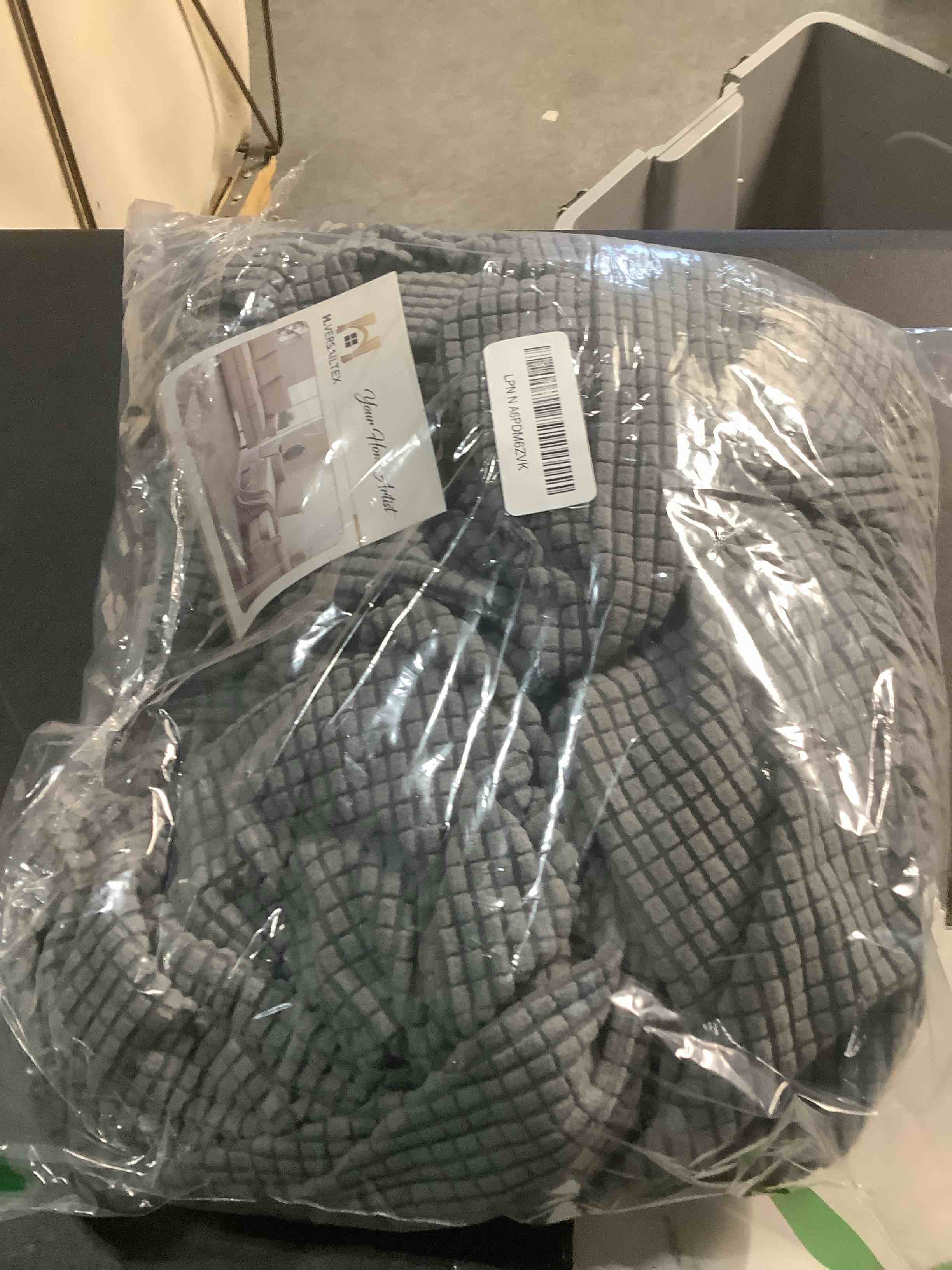 Condition photo showing Good Condition for H.VERSAILTEX Super Stretch Individual Seat Cushion Covers, Thick Jacquard Textured Twill Fabric (3 Piece XL Sofa Cushion Covers, Grey) Grey 3 Cushion XL Sofa