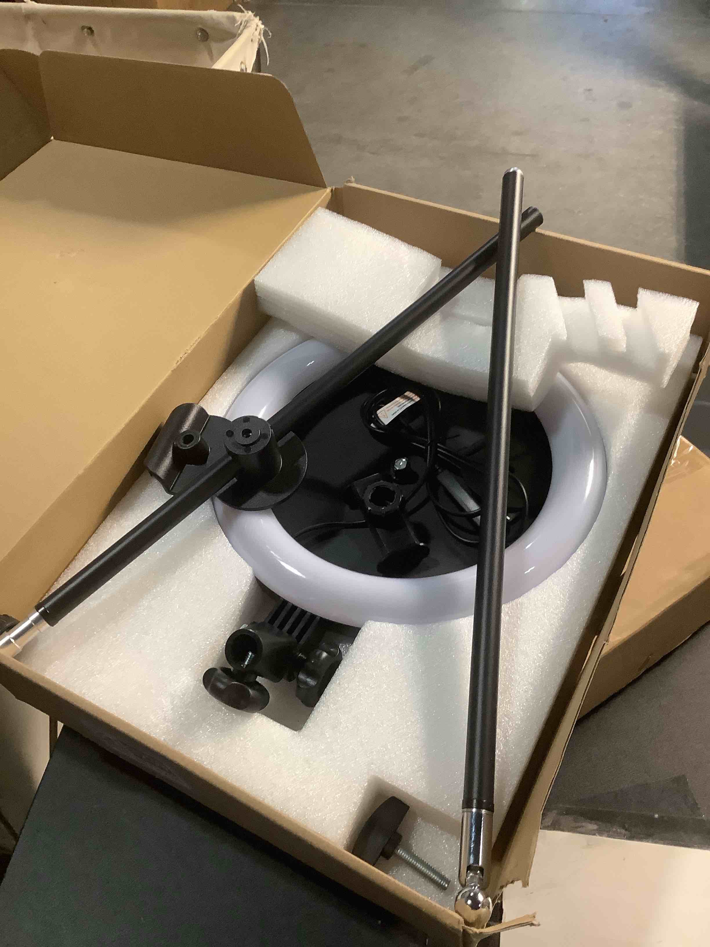 Condition photo showing Good Condition for Ring Light Overhead Camera Mount for Desk, LUXSURE 10.5" Ring Light with Stand for iPhone, Adjustable Overhead Tripod with Shooting Arm & Phone Holder for Video Recording, Content Creation, Cooking