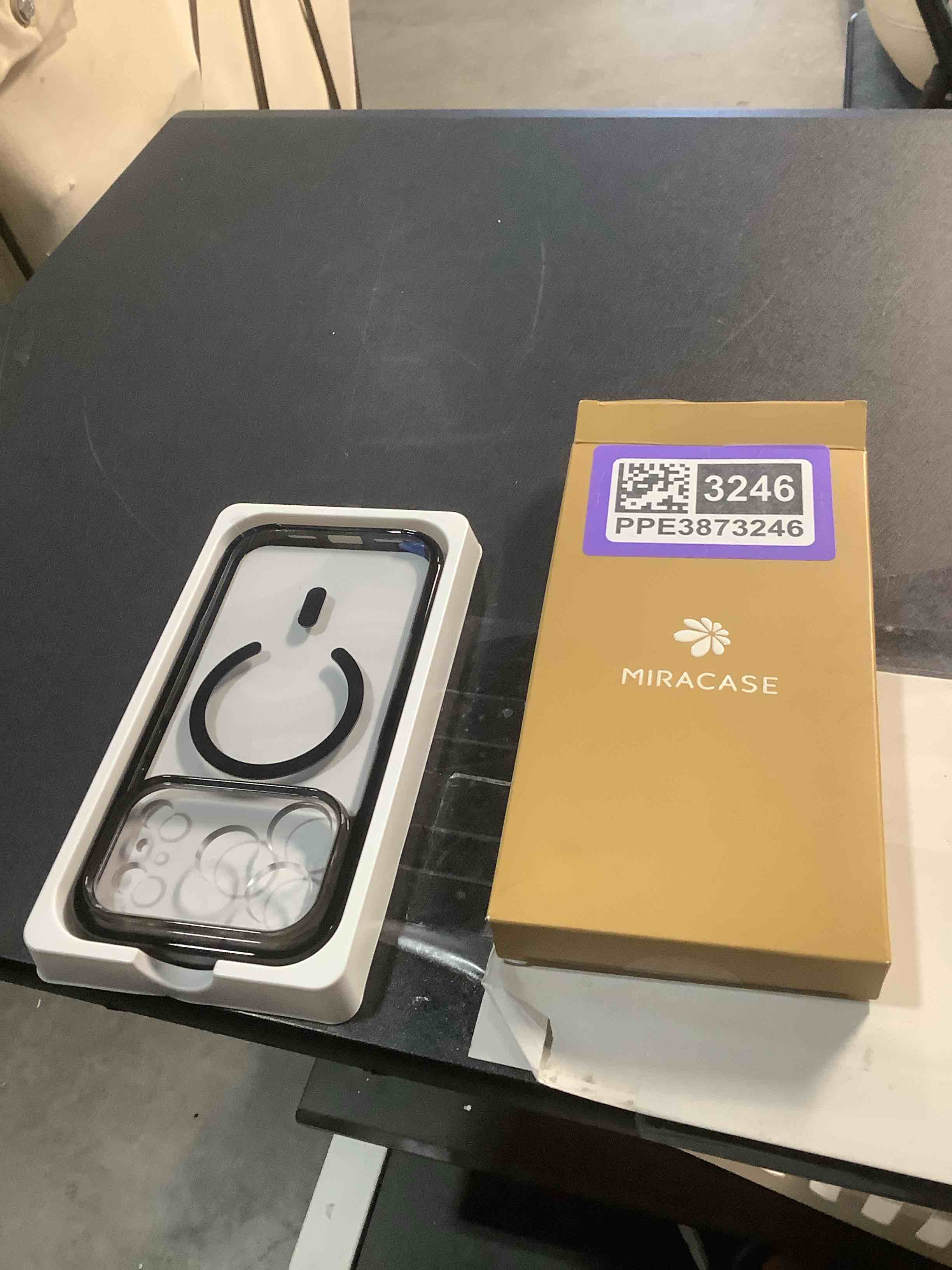 Condition photo showing Good Condition for Miracase Magnetic for iPhone 17 Pro Case 6.3" [Compatible with MagSafe] Full-Body Phone Case with Built-in Glass Screen Protector & Camera Control,Drop Proof iPhone 17 Pro Cover, Clear Black iPhone 17 Pro Clear Black
