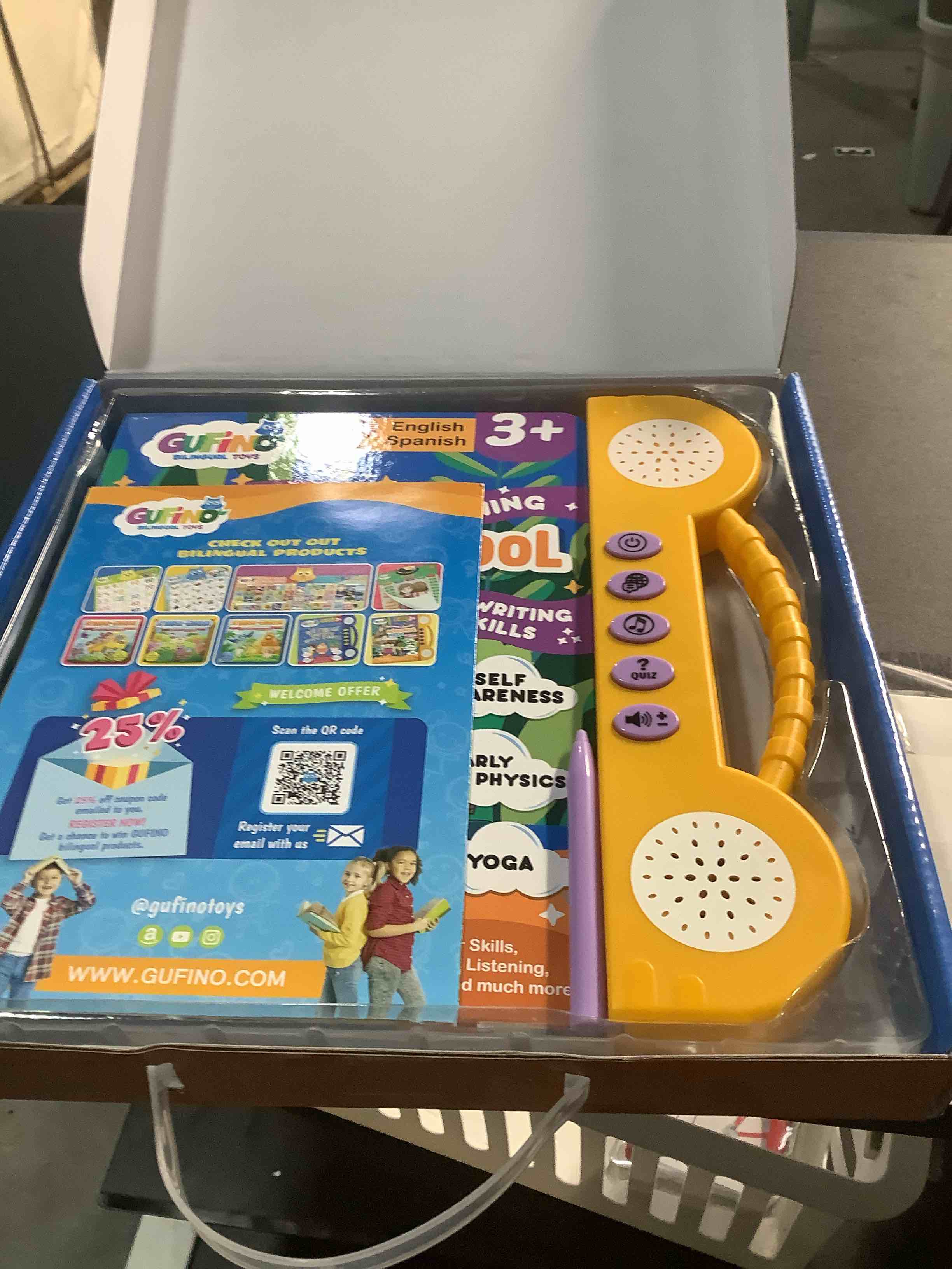 Condition photo showing Good Condition for Interactive Bilingual Toy | Talking Busy Book for Toddlers 3-5 | Spanish Workbook with Dry Erase Activities | Preschool School Supplies in Spanish and English Pre-school Hero Book