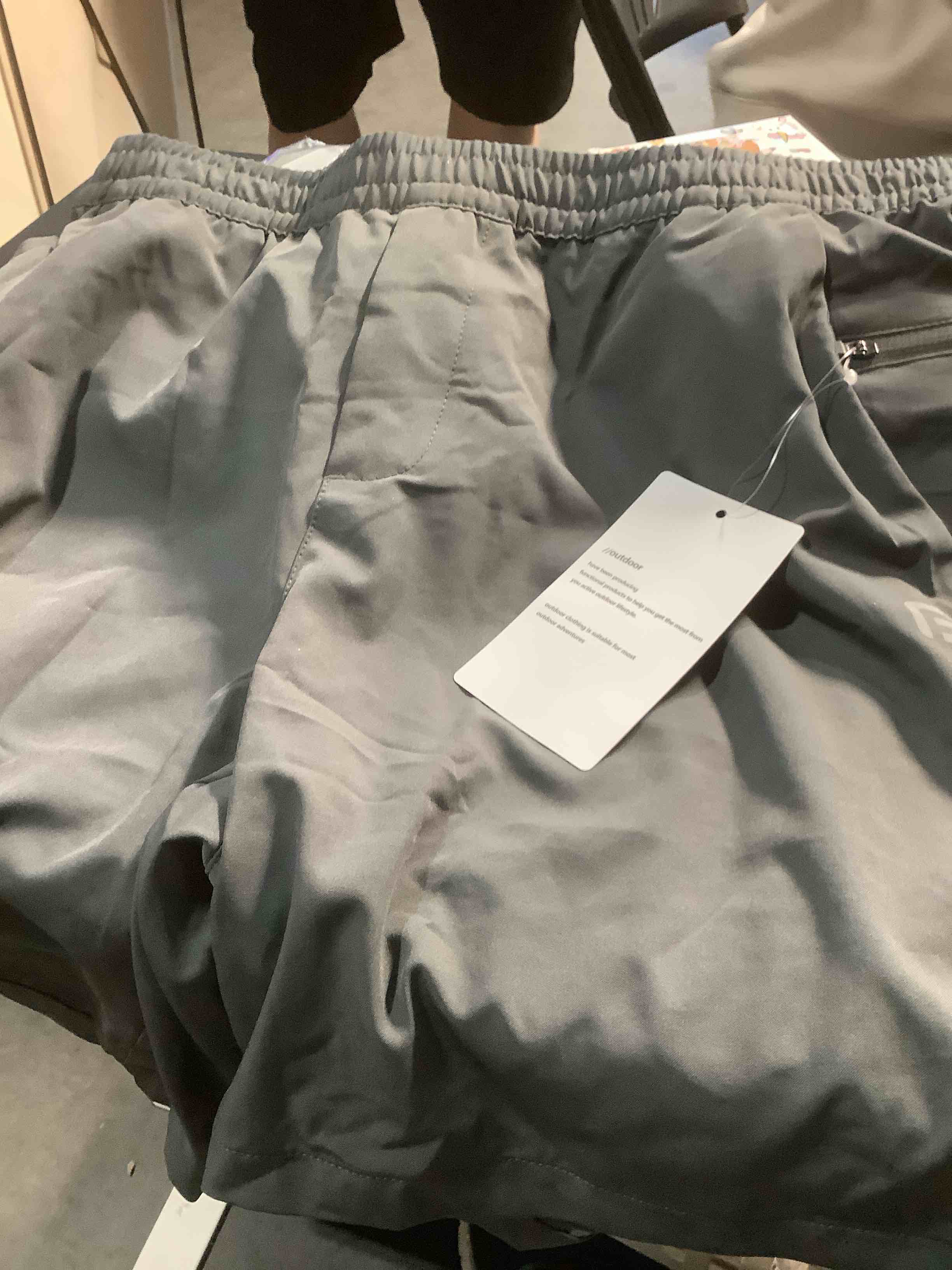 Condition photo showing Good Condition for GGJ Men's Lightweight Athletic Shorts with 2 Zipper Pockets 7"/5"/9" Gym Workout Running Quick Dry Tennis Shorts for Men 7 inch Medium Grey