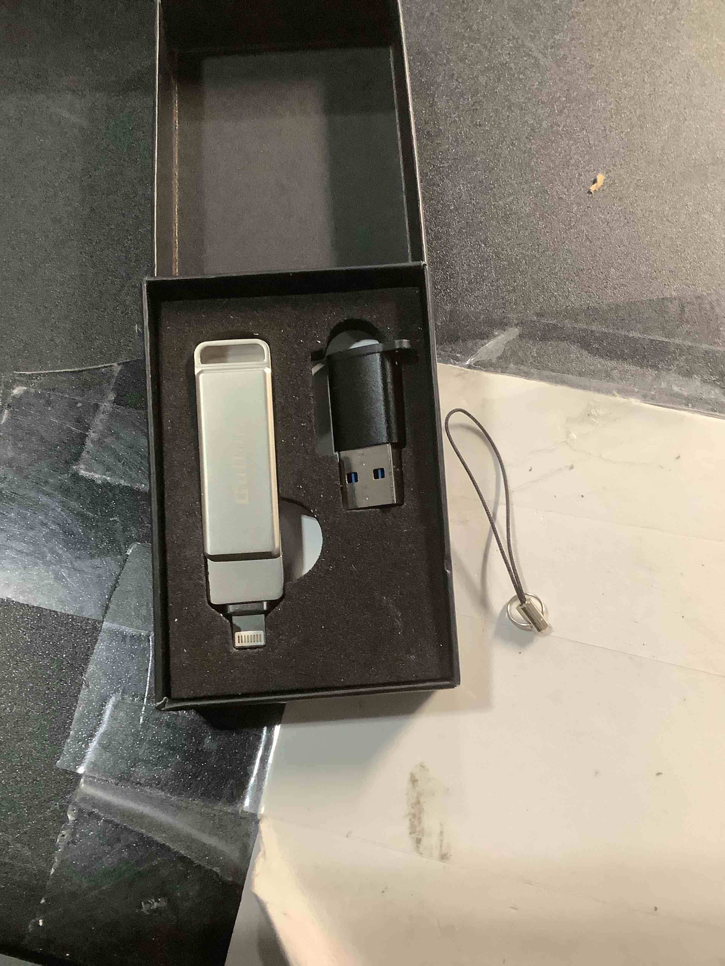 Condition photo showing Good Condition for Gulloe 256GB Flash Drive Intended for iPhone, Memory Stick Storage for Photos and Videos Backup, Compatible with iPhone iPad Android PC, Plug and Play, No Application Required (Metal Silver) 256GB Metal Silver