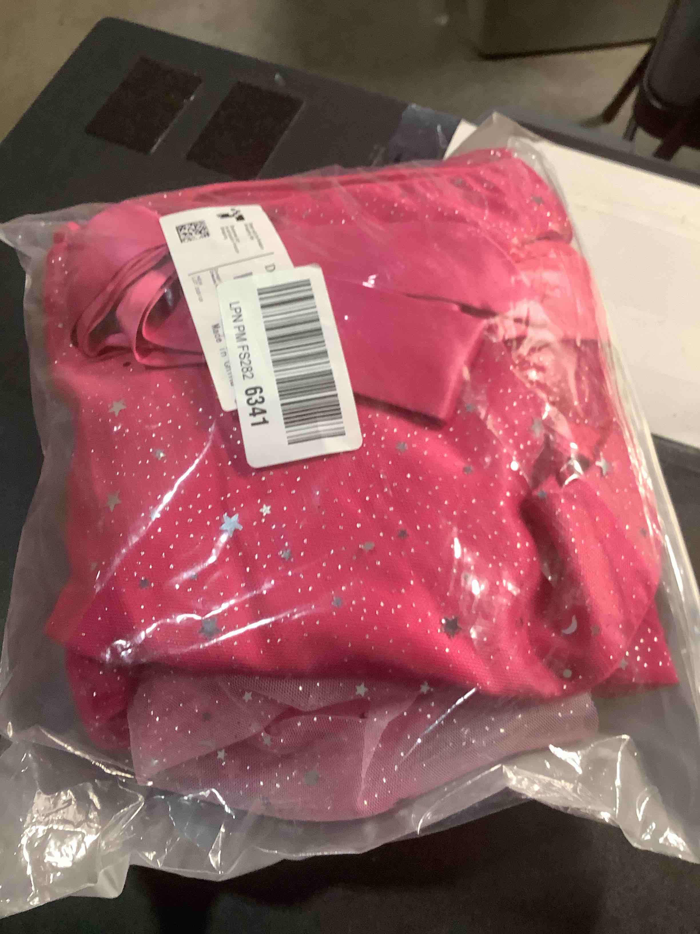 Condition photo showing Good Condition for Flower Girls Tulle Dress Bridesmaid Sparkle Wedding Pageant Dresses Princess Birthday Party Hot Pink & Pink 6-7 Years