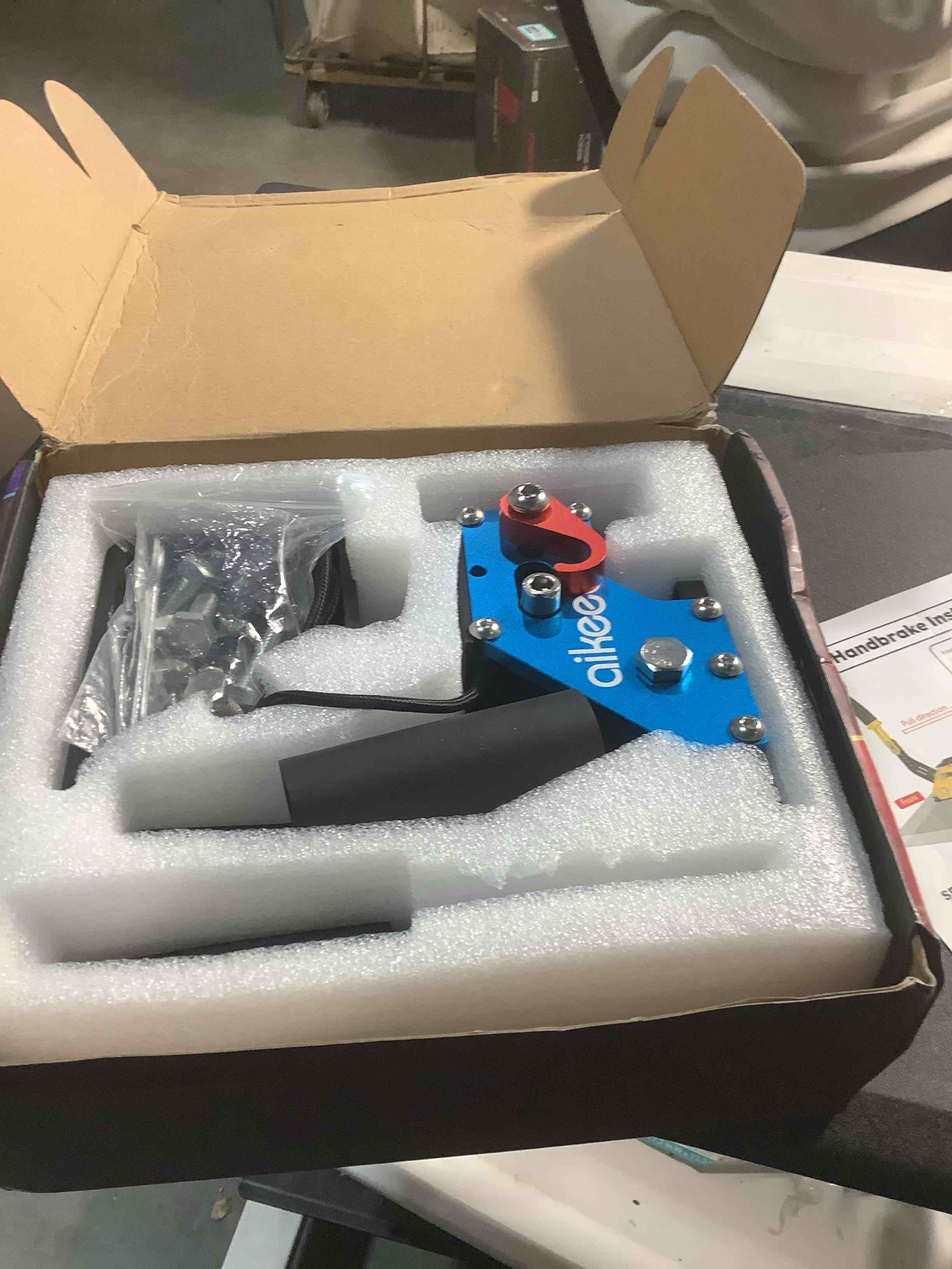 Condition photo showing Good Condition for aikeec 64 Bit USB Handbrake with Clamp for PC Windows Sim Racing Games G25 G27 G29 T500 FANATECOSW Dirt Rally with Handle Grip with clamp blue