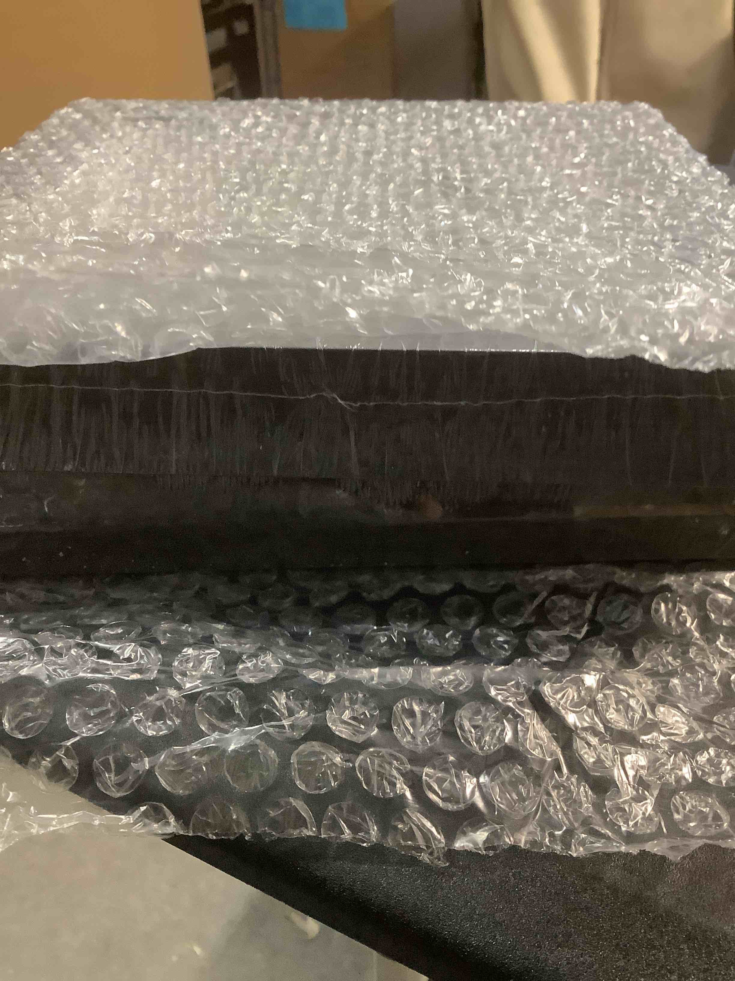 Condition photo showing New/Like New for Egofine 8x8 Floating Frames Set of 2, Double Plexiglass Picture Frame, Made of Solid Wood Display Any Size Photo up to 8x8, Wall Mount or Tabletop Standing, Faded Black Faded Black 8x8