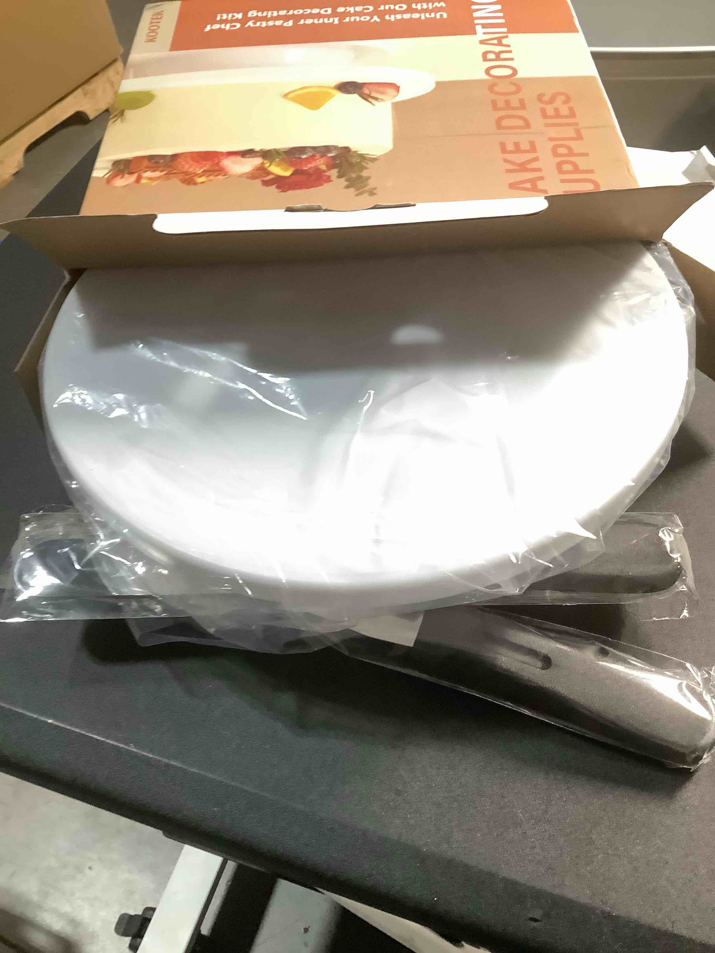 Condition photo showing Good Condition for Kootek 71PCs Cake Decorating Kit, Baking Supplies Tools - Includes Cake Stand Turntable, 12 Icing Piping Tips Set, 2 Frosting Spatulas, 3 Scrapers, 50+2 Piping Bags, Coupler, Video Tutorial, Booklet White 71