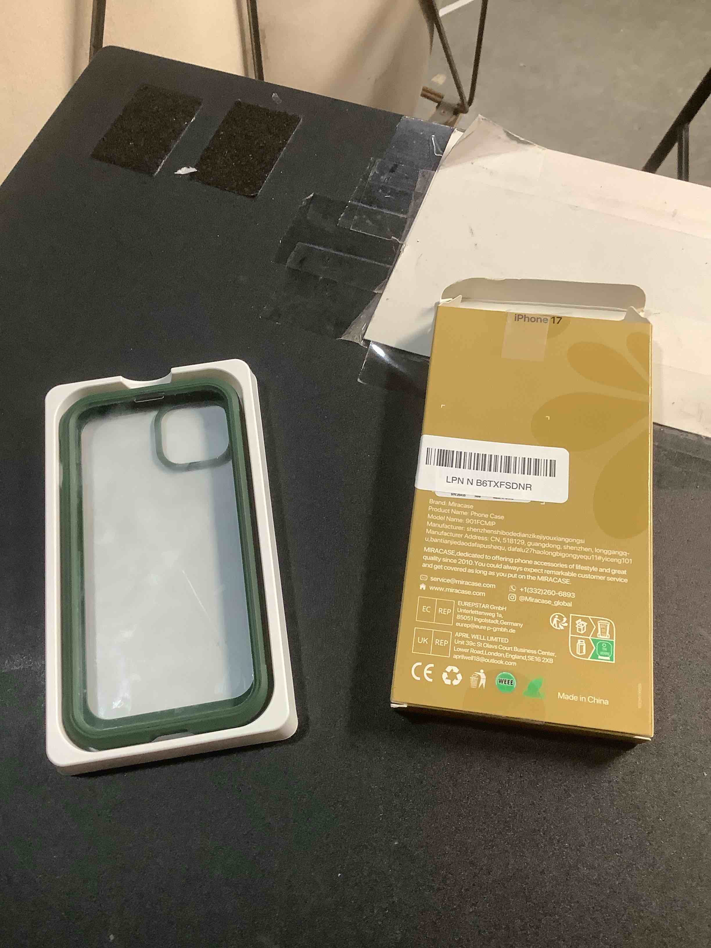 Condition photo showing Good Condition for Miracase for iPhone 17 Case 6.3'', Full-Body Bumper Military Drop Protection Outdoor Phone case with Built-in Glass Screen &Camera Control,Easy Installation,No Gap,Compatible with MagSafe,Black