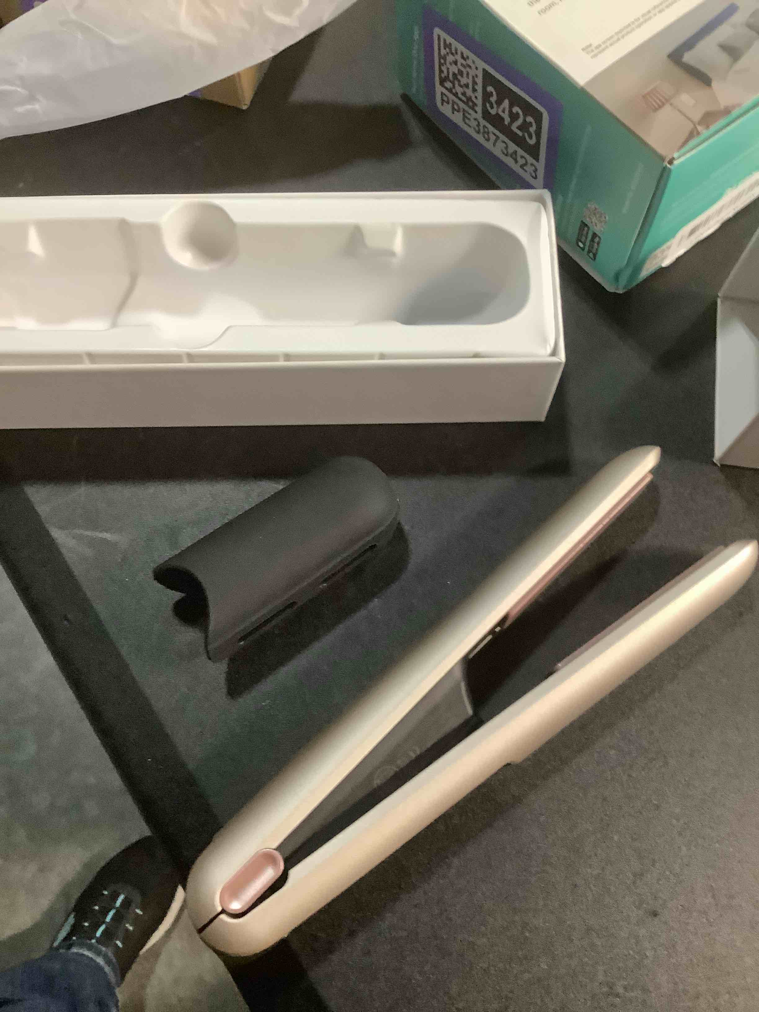 Condition photo showing Good Condition for 2-in-1 Cordless Hair Straightener and Curler, Portable Mini Flat Iron with Rechargeable, Mini Curling Iron for Travel, Gold