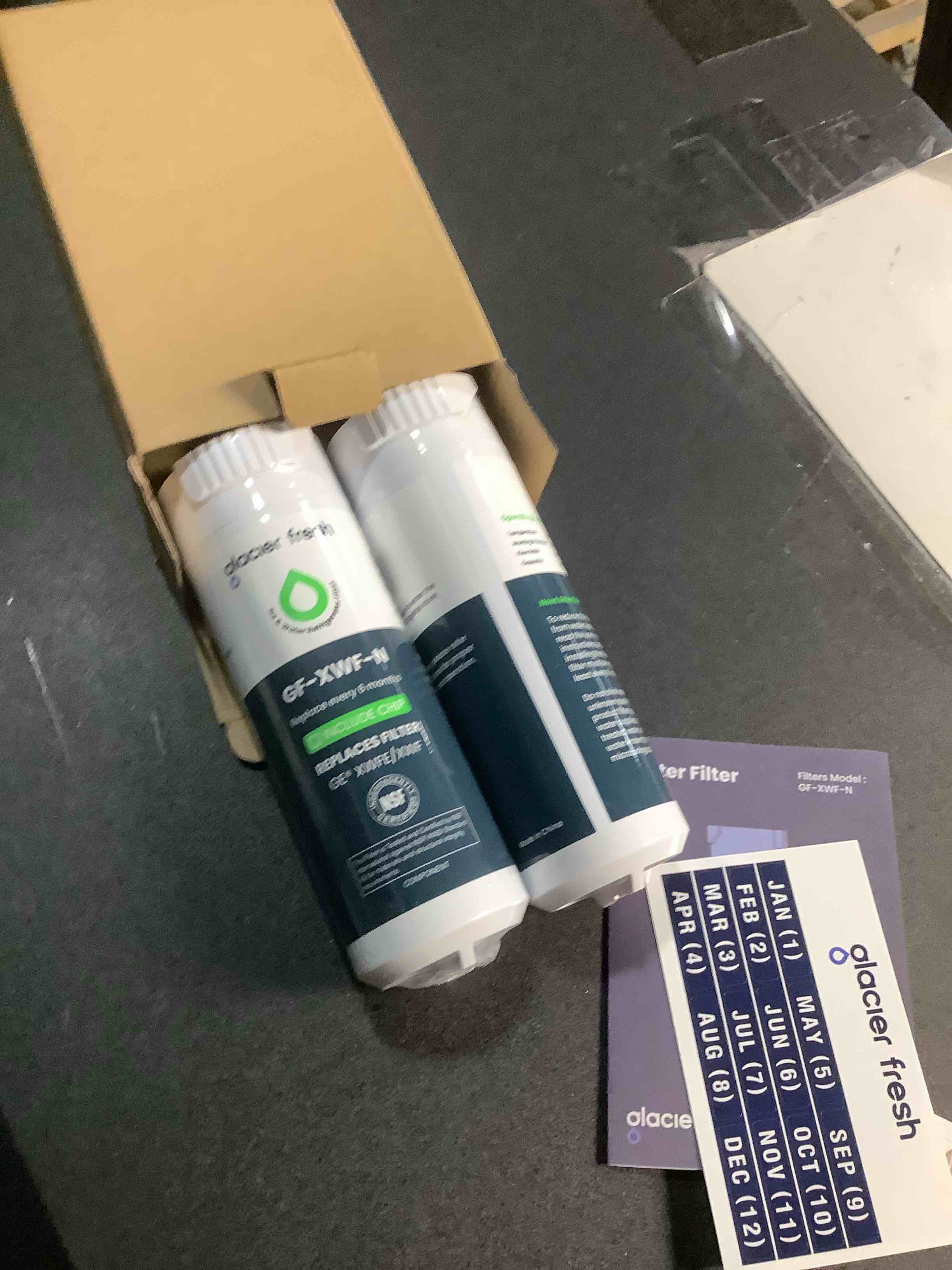 Condition photo showing Good Condition for GLACIER FRESH Water Filter Compatible with XWFE (Built-in CHIP), Replacement for GE XWFE, XWF Refrigerator Water Filter NSF/ANSI 42 Certification Pack of 2 2 Count (Pack of 1)