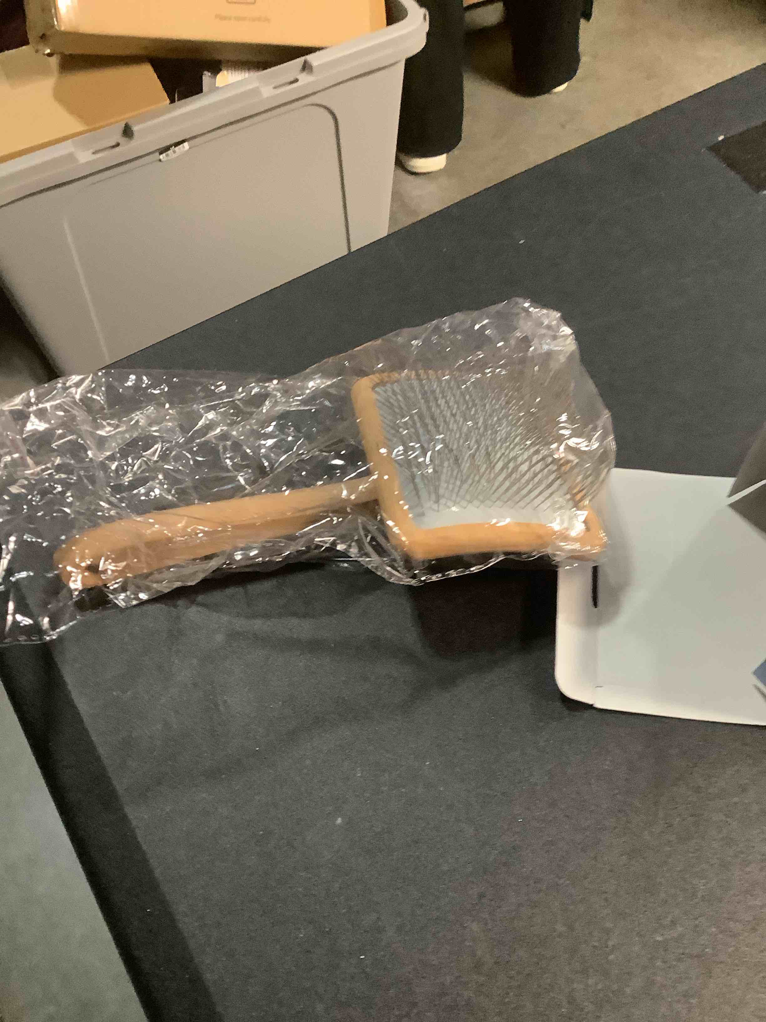 Condition photo showing Good Condition for Large Slicker Brush for Dogs,Doodle Brush for Poodles, Goldendoodles, Labradoodle, Extra Long Pins for Detangling Matted Fur & Removing Tangle, Dog Grooming Kit with Wooden Handle. Natural