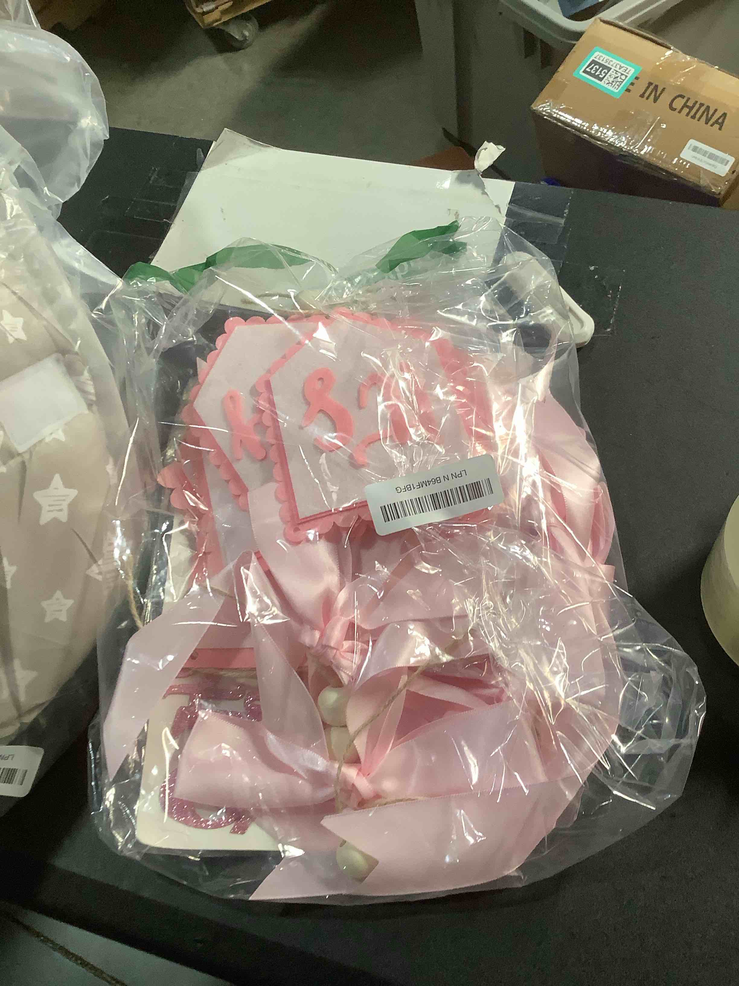 Condition photo showing Good Condition for 1/2 Birthday Girl Half Birthday Decorations Pink Bow It's My 1/2 Birth Banner Glitter Cake Topper Ribbon Bow Wood Bead High Chair Banner & Cone Hat 6 Months birthday Decorations Party Supplies (Pink)