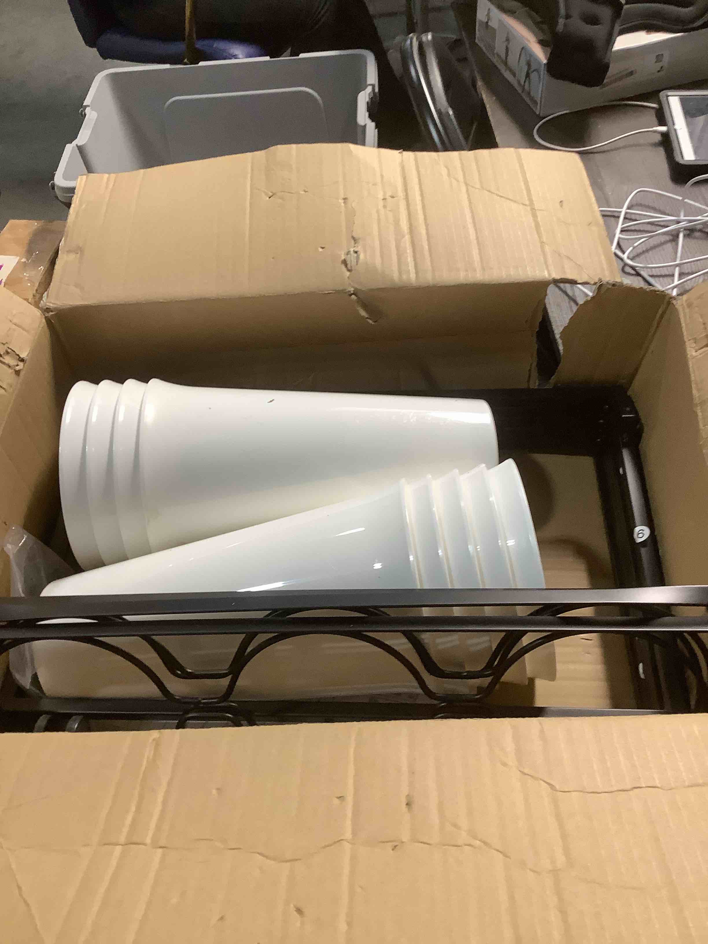 Condition photo showing Good Condition for Invech Flower Display Stand with 9 Buckets and Wheels, 3 Tier Flower Cart Display Stand for Indoor Outdoor Garden, Wedding, Flower Shop (Black) Black 9 Buckets