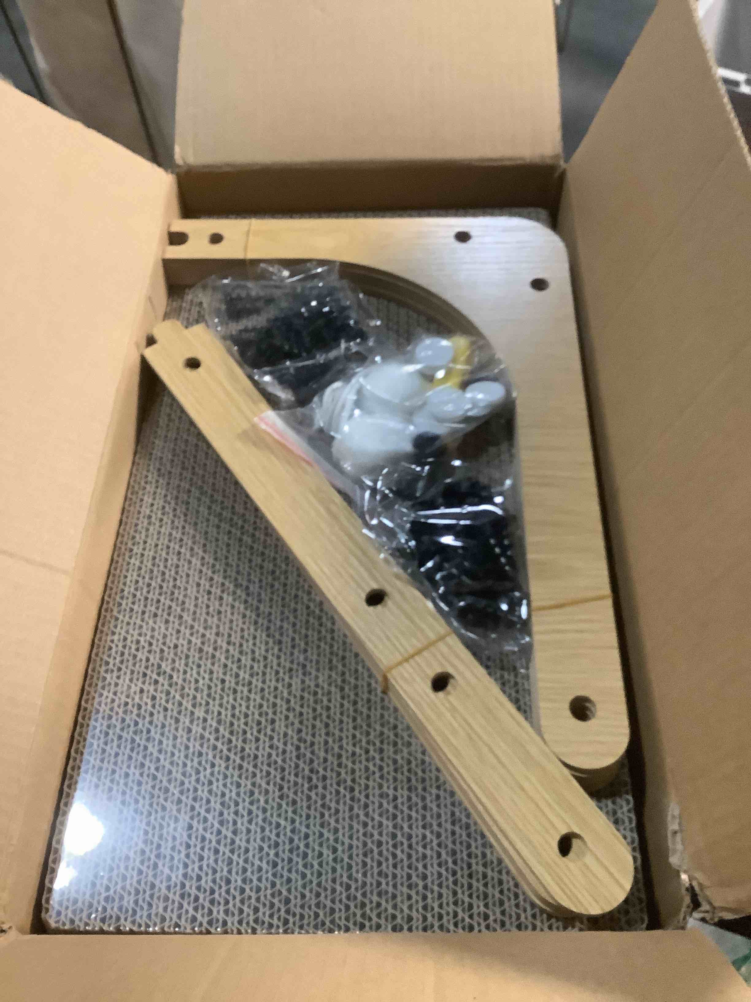 Condition photo showing New/Like New for Value 2-Pack 23.6 Inch L-Shaped Cardboard Cat Scratcher, Dual Use (Vert/Horiz) Scratch Pad with Toy Balls, Wall-Mountable Furniture Protector Cat Scratchers for Indoor Cats, Couch & Wall