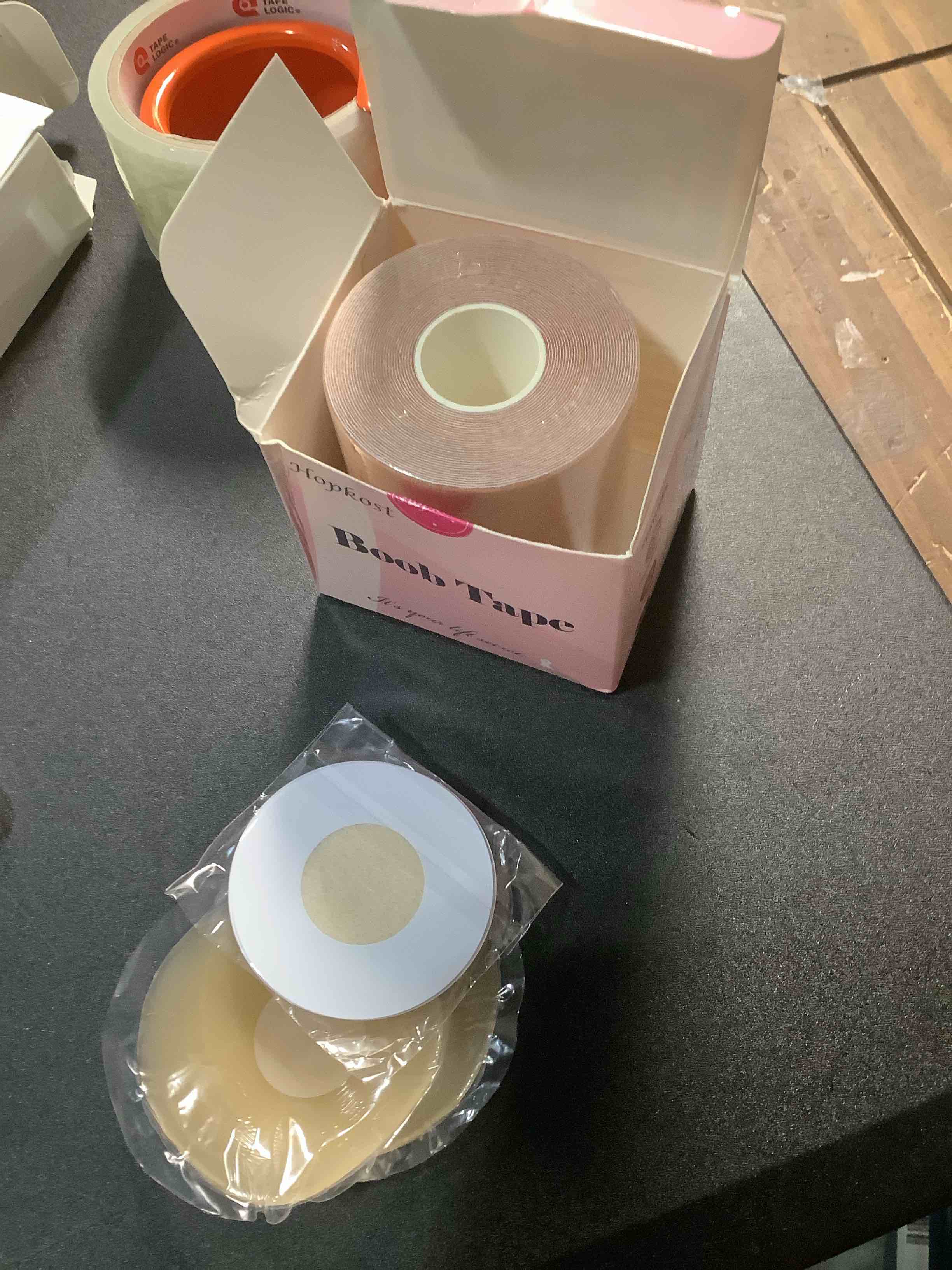 Condition photo showing Good Condition for Boob Tape Breast Lift Tape for Large Breasts with 2 Pcs Nipple Covers Invisible Boobtape for A-G Cup(Beige,3 in)