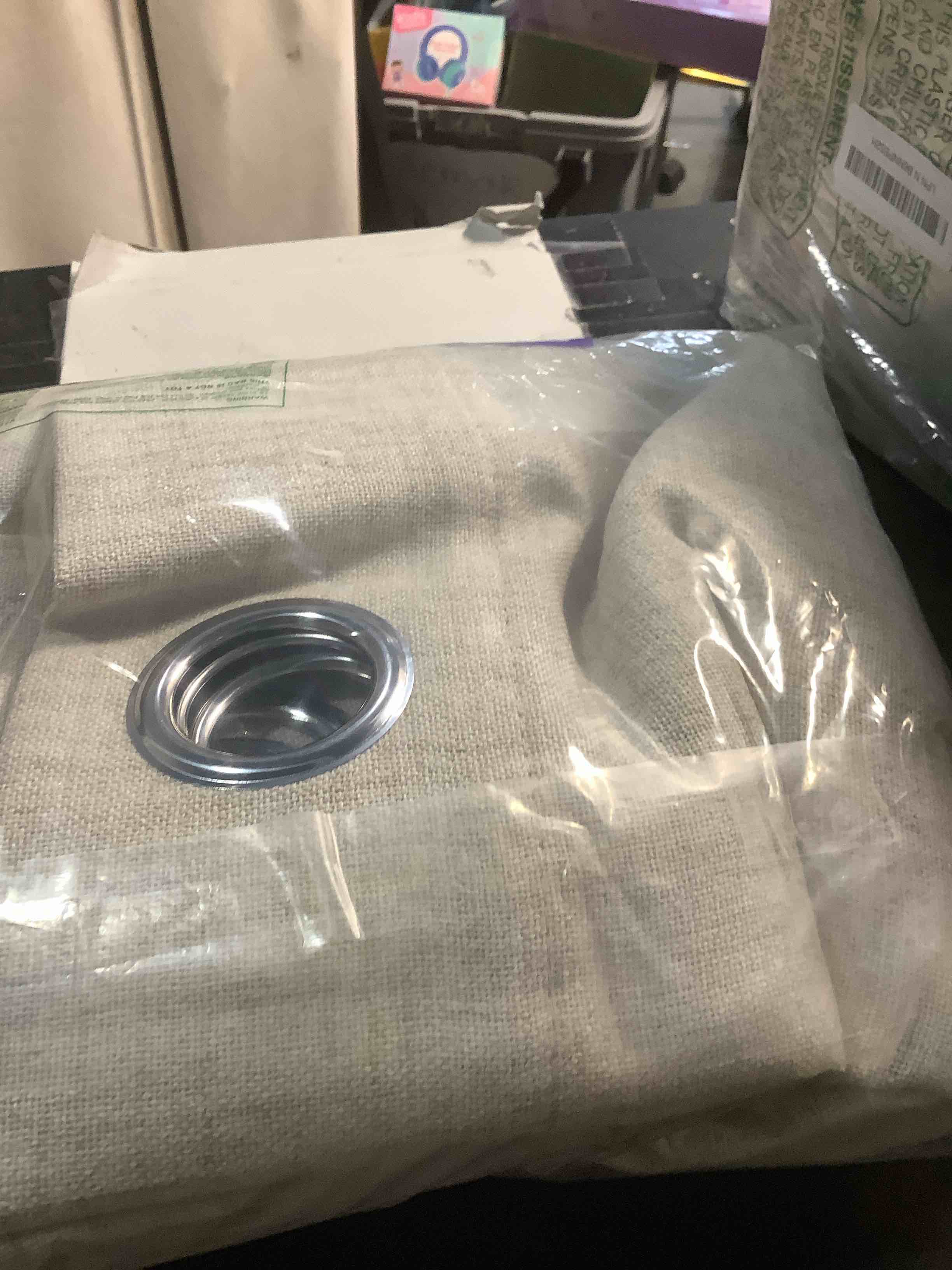 Condition photo showing Good Condition for NICETOWN Beige Linen Blended Curtains 63 Inch for Bedroom, Light Filtering Semi Sheer Burlap Curtains Farmhouse Grommet Privacy Window Drapes for Living Room, 2 Panels (52 x 63 Inch) Beige 52"W x 63"L (Pack of 2)