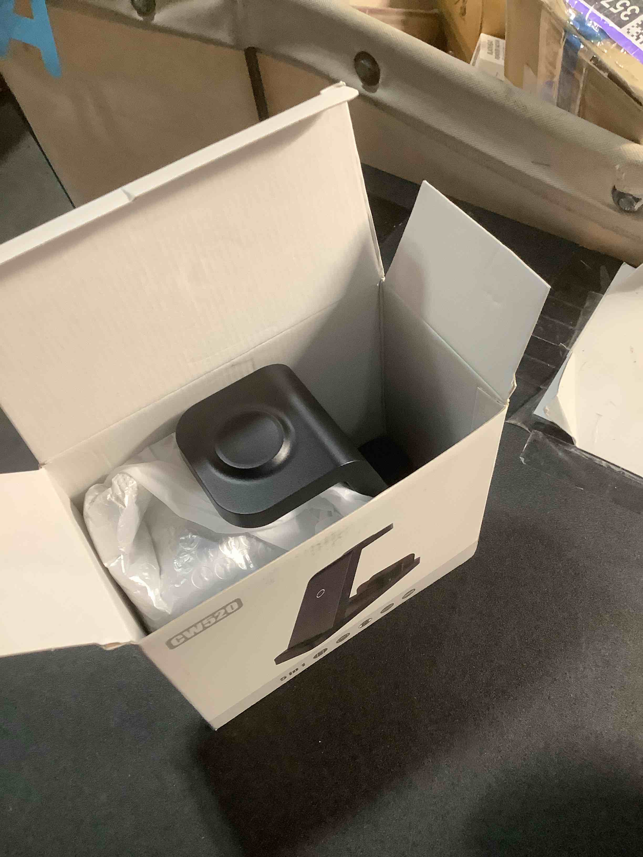 Condition photo showing Good Condition for Wireless Charger for iPhone - 5 in 1 Charging Station for Multiple Devices Apple: Fast Wireless Charging Stand Dock for iPhone 17 16e 16 15 14 13 12 Pro Max Apple Watch Airpods Black