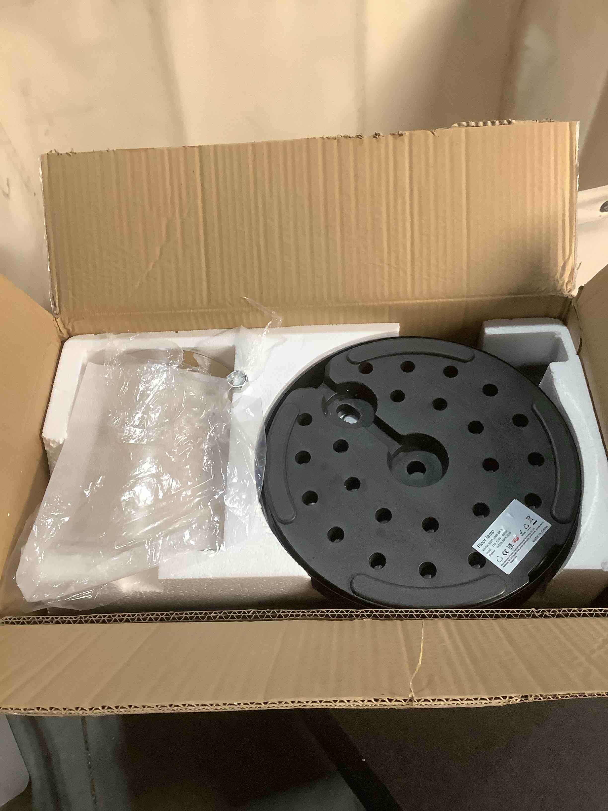 Condition photo showing Good Condition for DLLT Floor Lamp Tall for Room: Black Standing Lamp with Frosted Glass Lampshade for Living Room - Modern Bright Lamp for Bedroom - Industrial Corner Floor Lamps for Office 8W Led Bulb Included Black+Frosted Glass Shade