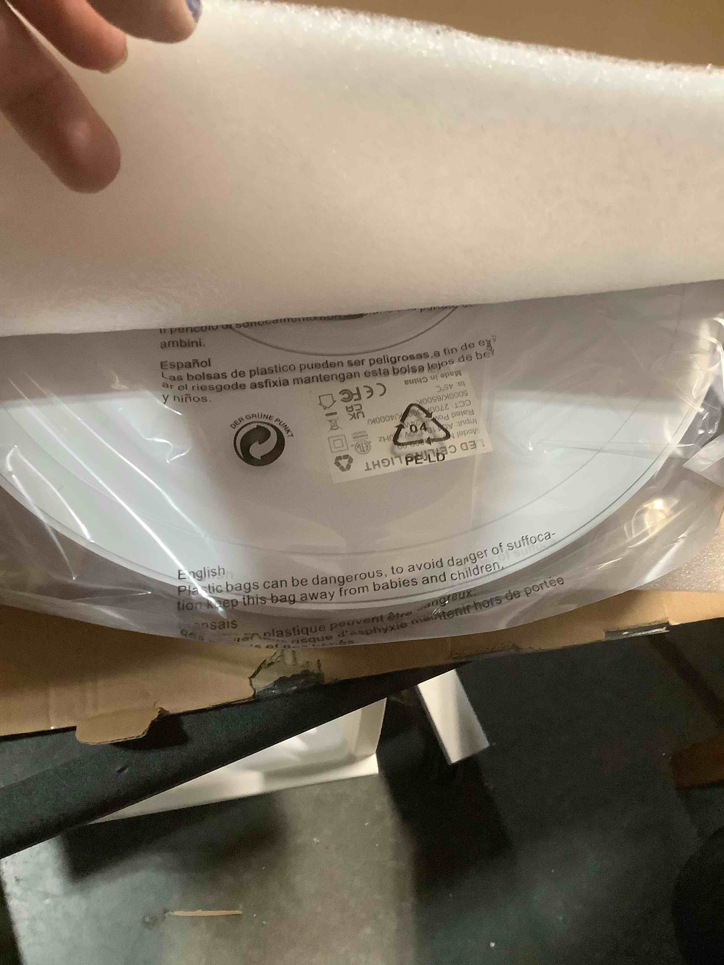 Condition photo showing Good Condition for Brightever 4Pack LED Flush Mount Ceiling Light Fixture, 12 Inch 24W, Super Slim 0.67 Inch, 3200LM, Dimmable & 2700K-6500K 5 Color Selectable LED Ceiling Lights for Bedroom 5CCT-White 12 Inch-4 Packs