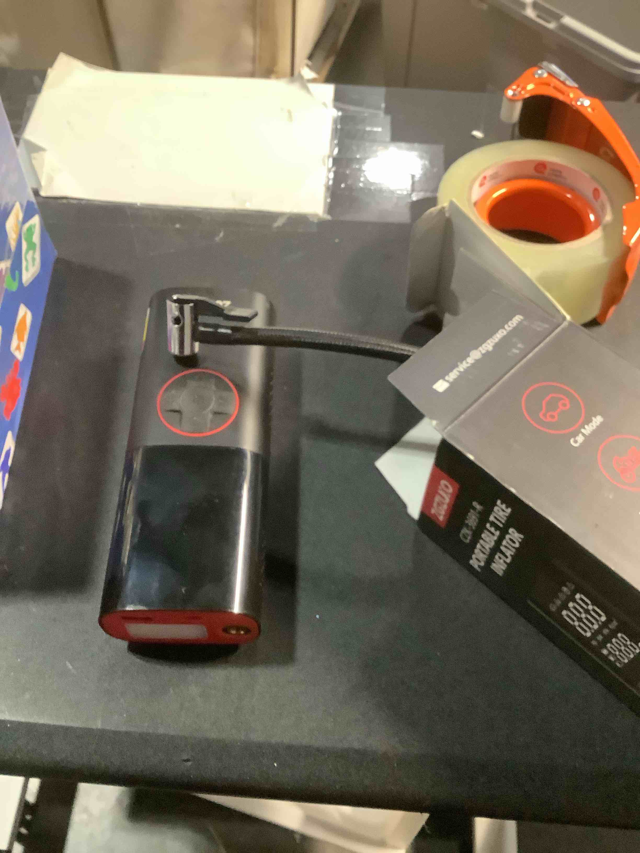 Condition photo showing Good Condition for Tire Inflator Portable Air Compressor, 150PSI Rechargeable Air Pump for Car Tires with Battery, Cordless Tire Pump with Pressure Gauge & LCD Dual Screen, for Cars, Motorcycles, Bikes, Balls Red