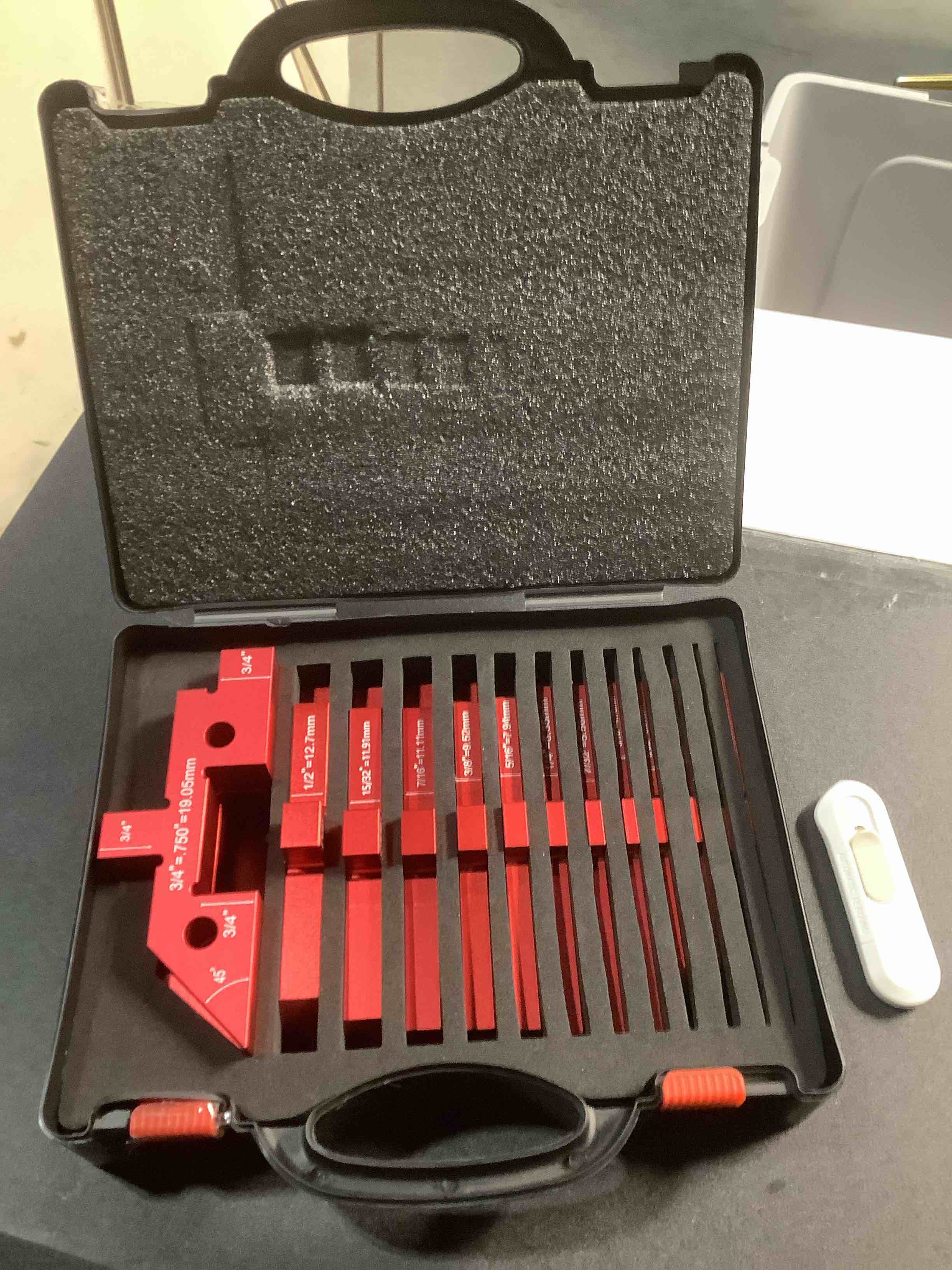 Condition photo showing Good Condition for Comfylichi Table Setup Blocks for Woodworking, 14pcs Aluminum Alloy Precision Set up Bars, Precision Height, Depth, Angle & Fence Alignment Gauge Set - Router and Saw Accessories with Storage Case