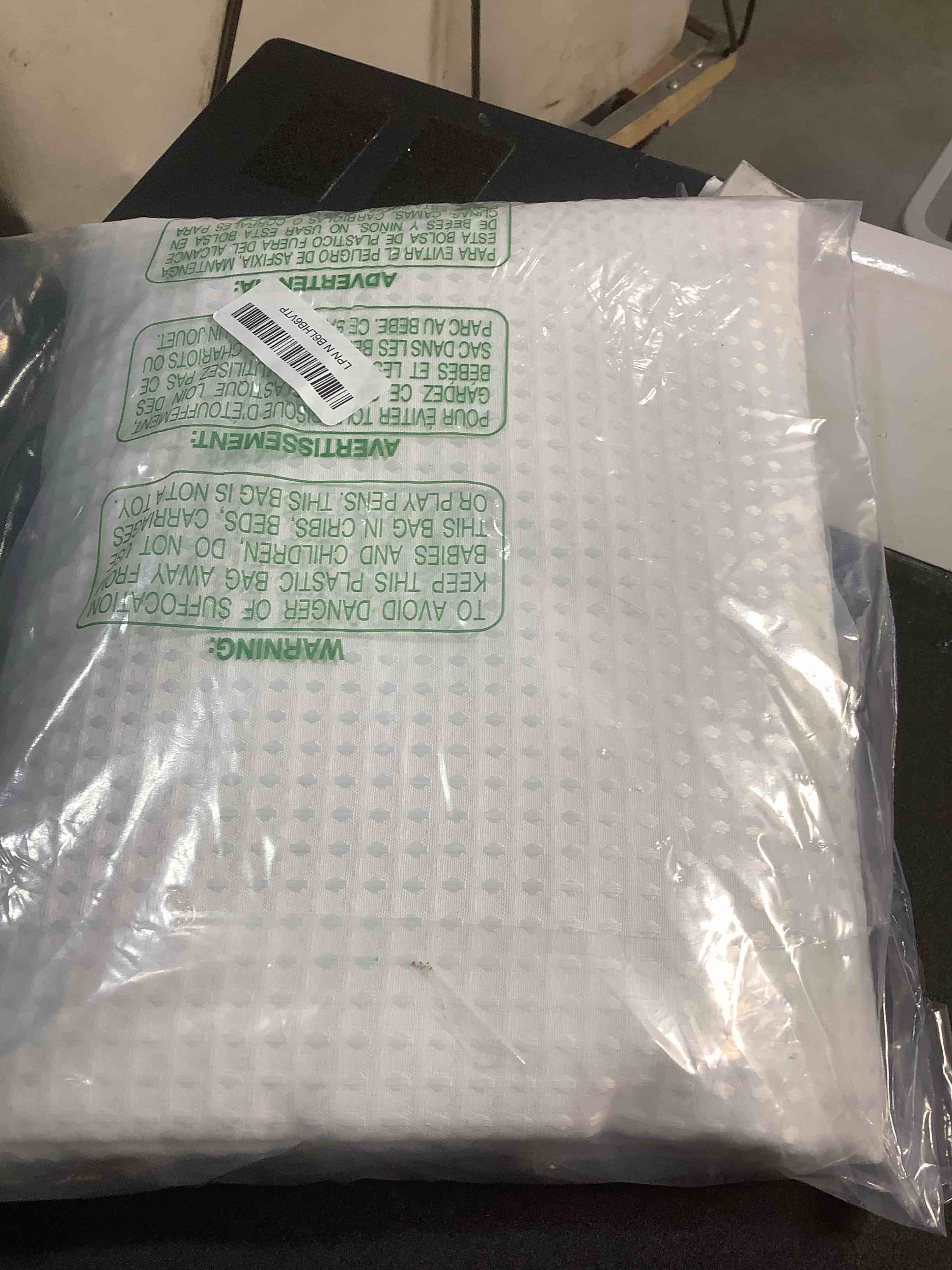 Condition photo showing Good Condition for Long No Hook Shower Curtain with Snap in Liner,230GSM Waffle Weave Shower Curtains for Bathroom,71W x 77H(75"),White White 71"W x 77"L (Pack of 1)