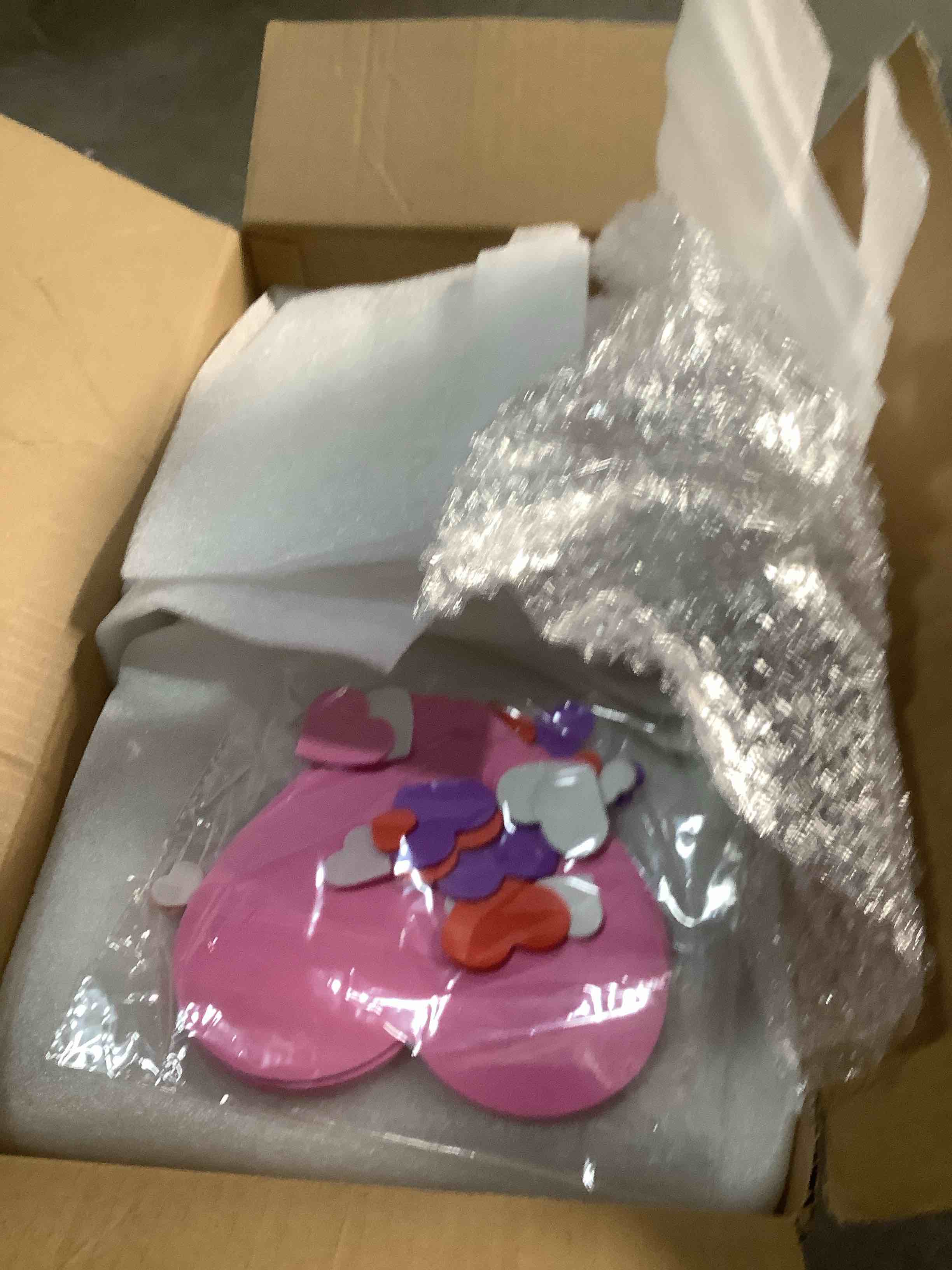 Condition photo showing Good Condition for 65 Pcs Ceramic Valentine's Day Heart Plates Set with Pink Lace Table Runner Heart Dessert Plate Salad Dish Foam Cutouts Name Card Gift for Galentines Day Dinnerware Anniversary Decoration