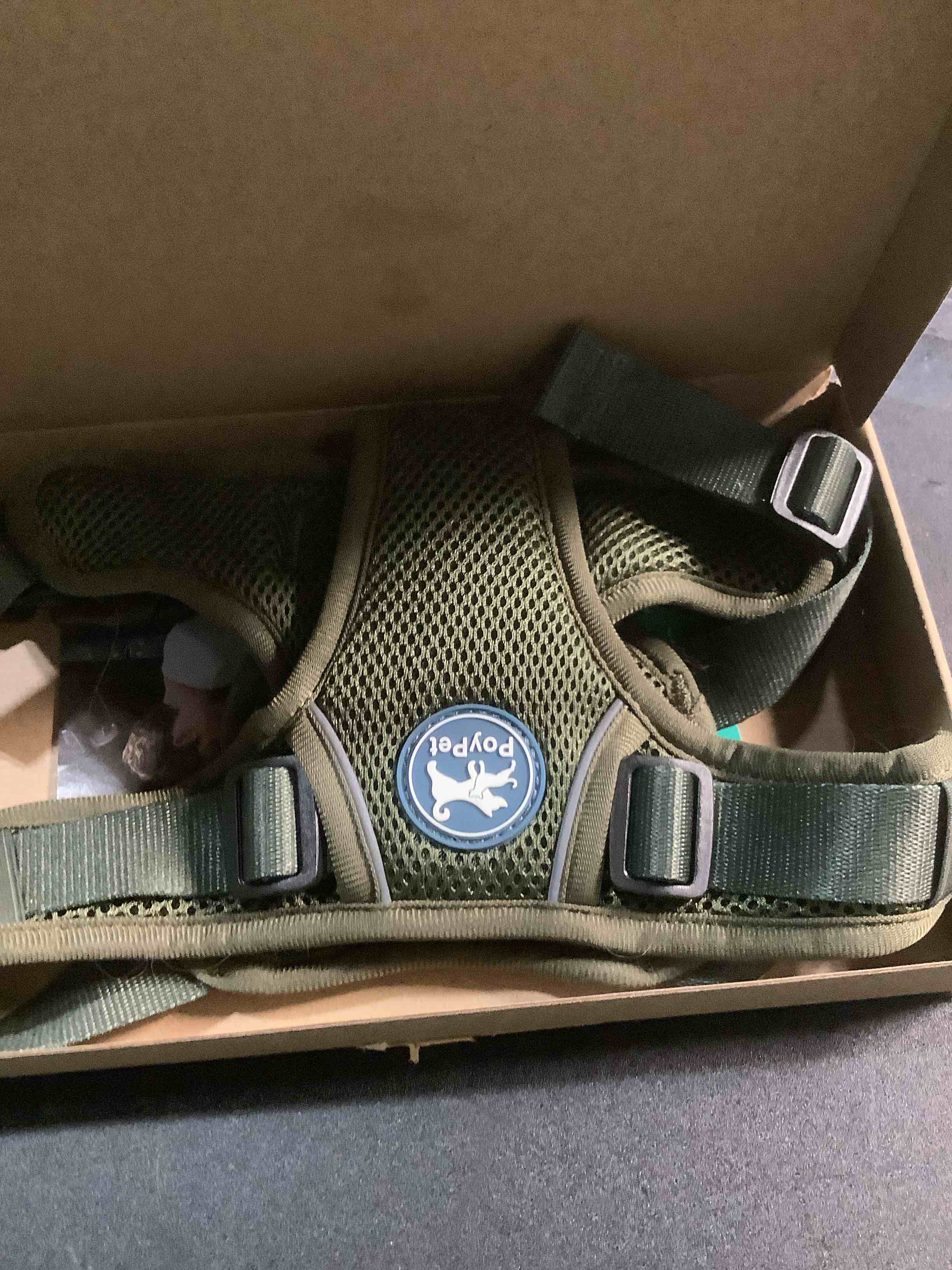 Condition photo showing Good Condition for PoyPet Reflective Soft Breathable Mesh Dog Harness Choke-Free Double Padded Vest with Adjustable Neck and Chest(Military Green,L) L Military Green