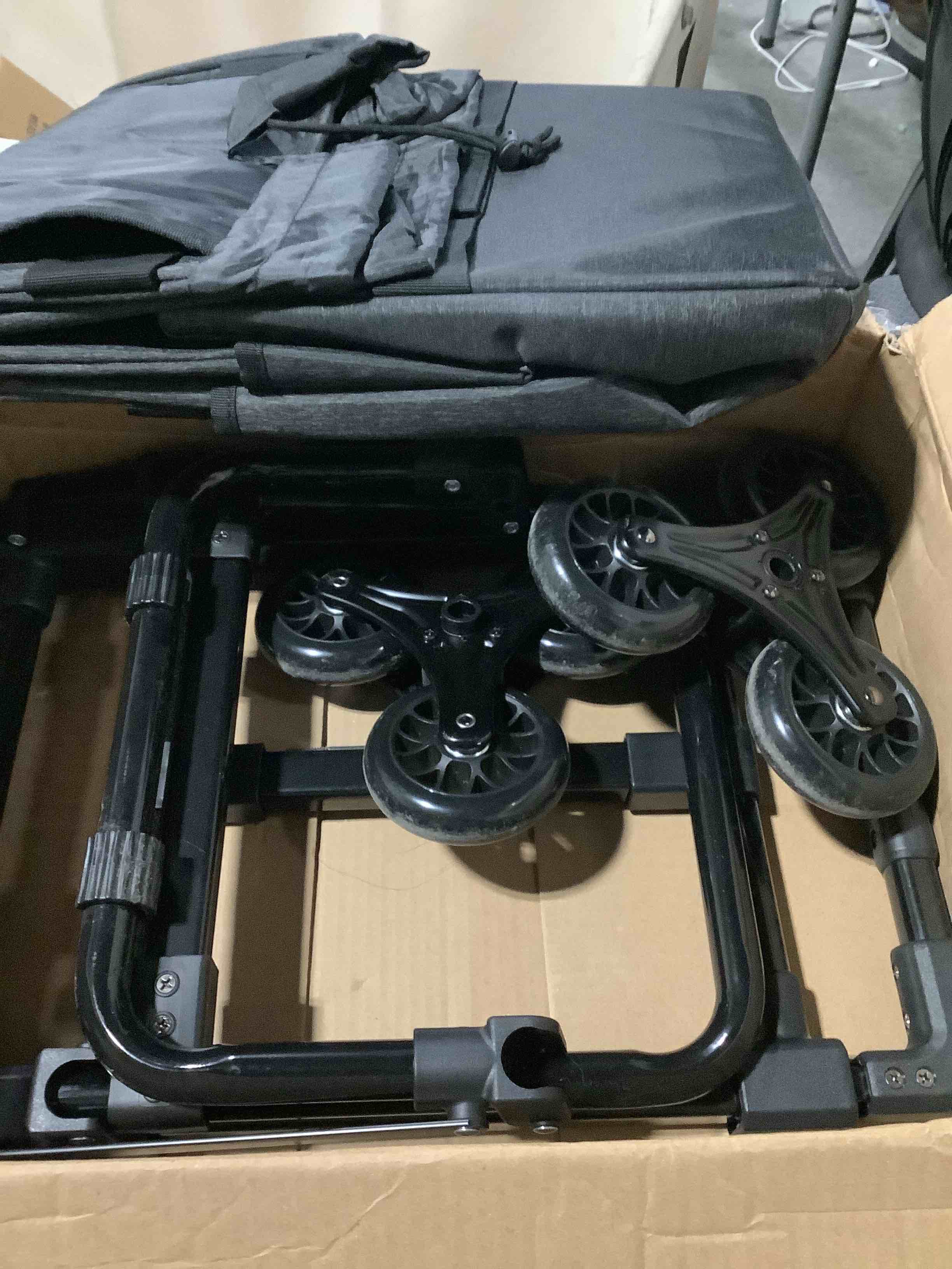 Condition photo showing Good Condition for KEDSUM 2 in 1 Grocery Cart on Wheels for Stairs, 60L/300LBS Shopping Carts for Groceries, Stair Climbing Cart with Removable Waterproof Bag, Folding Shopping Carts for Stairs, Black