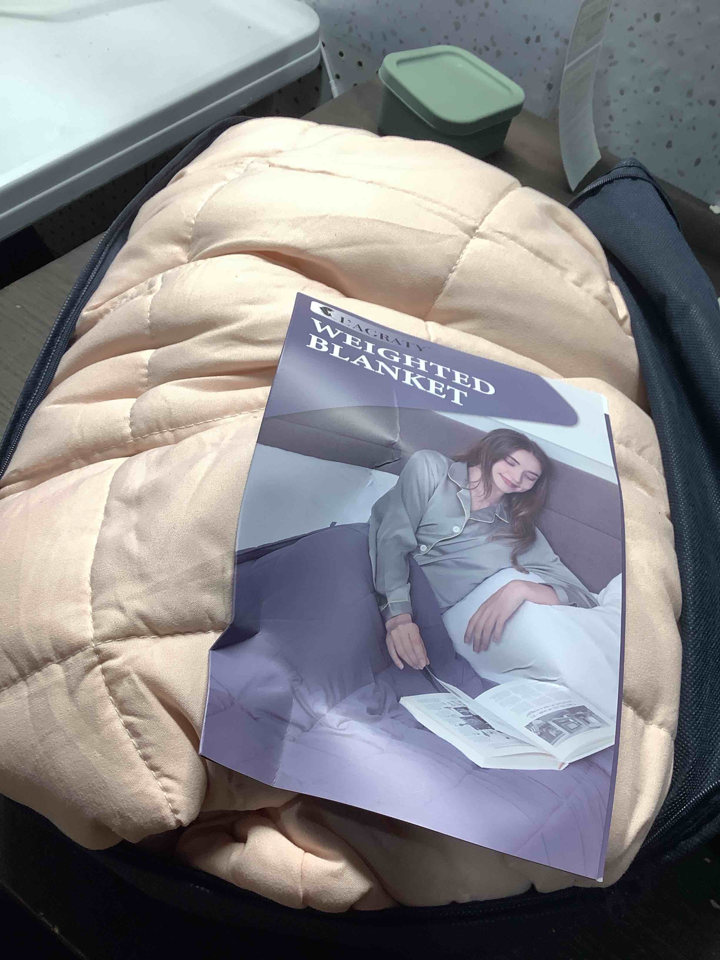 Condition photo showing Good Condition for L'AGRATY Weighted Blanket - 60"x80" 15lbs Cooling Breathable Heavy Blanket Microfiber Material with Glass Beads for Adult All-Season Summer Fall Winter Soft Thick Comfort 04-pink 60" x 80" | 15lbs