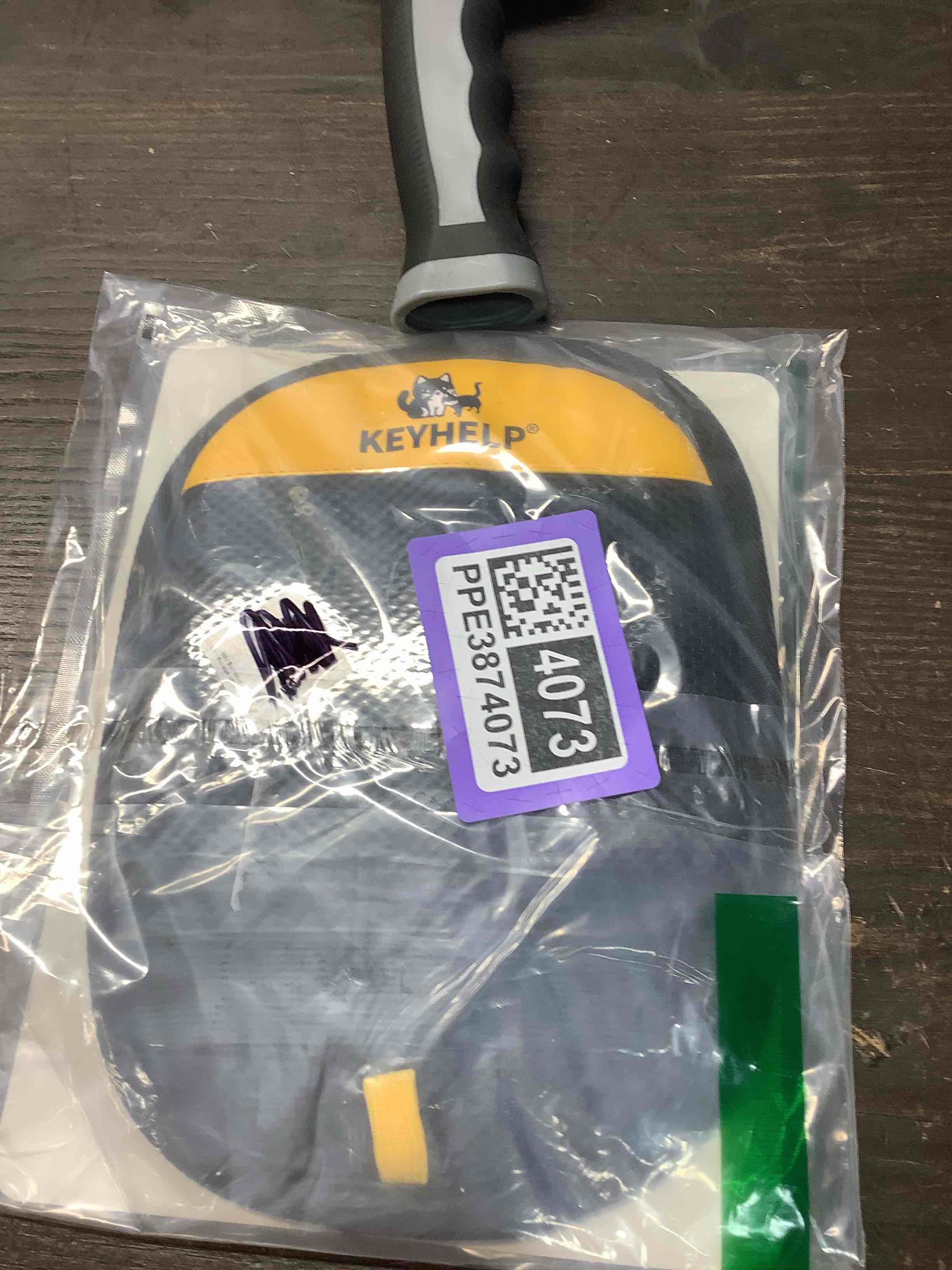 Condition photo showing As Is for KEYHELP Pet Hair Removal Glove for Dogs & Cats, Newly Upgraded Reusable Electrostatic Pet Hair Glove, Pet Hair Remover Tool for Clothing, Couch, Bed, Carpet, Car Seat BlackYellow