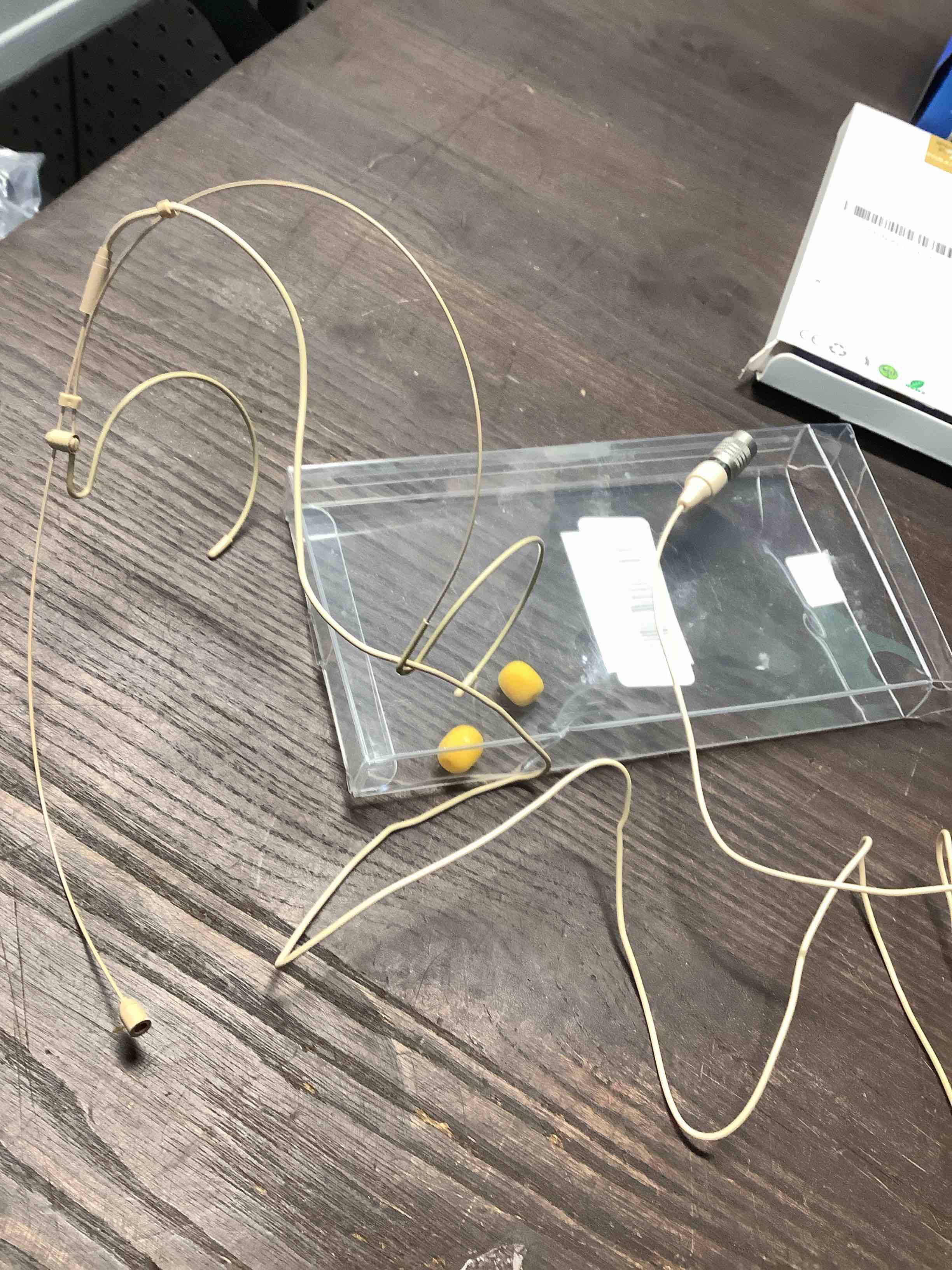 Condition photo showing Good Condition for Headset Microphone Double Over Ear Earset Over Ear Headworn Mic Compatible with Audio-Technica Wireless System Bodypack Transmitter with 1.2m Cable Windscreen Hirose 4 Pin Plug