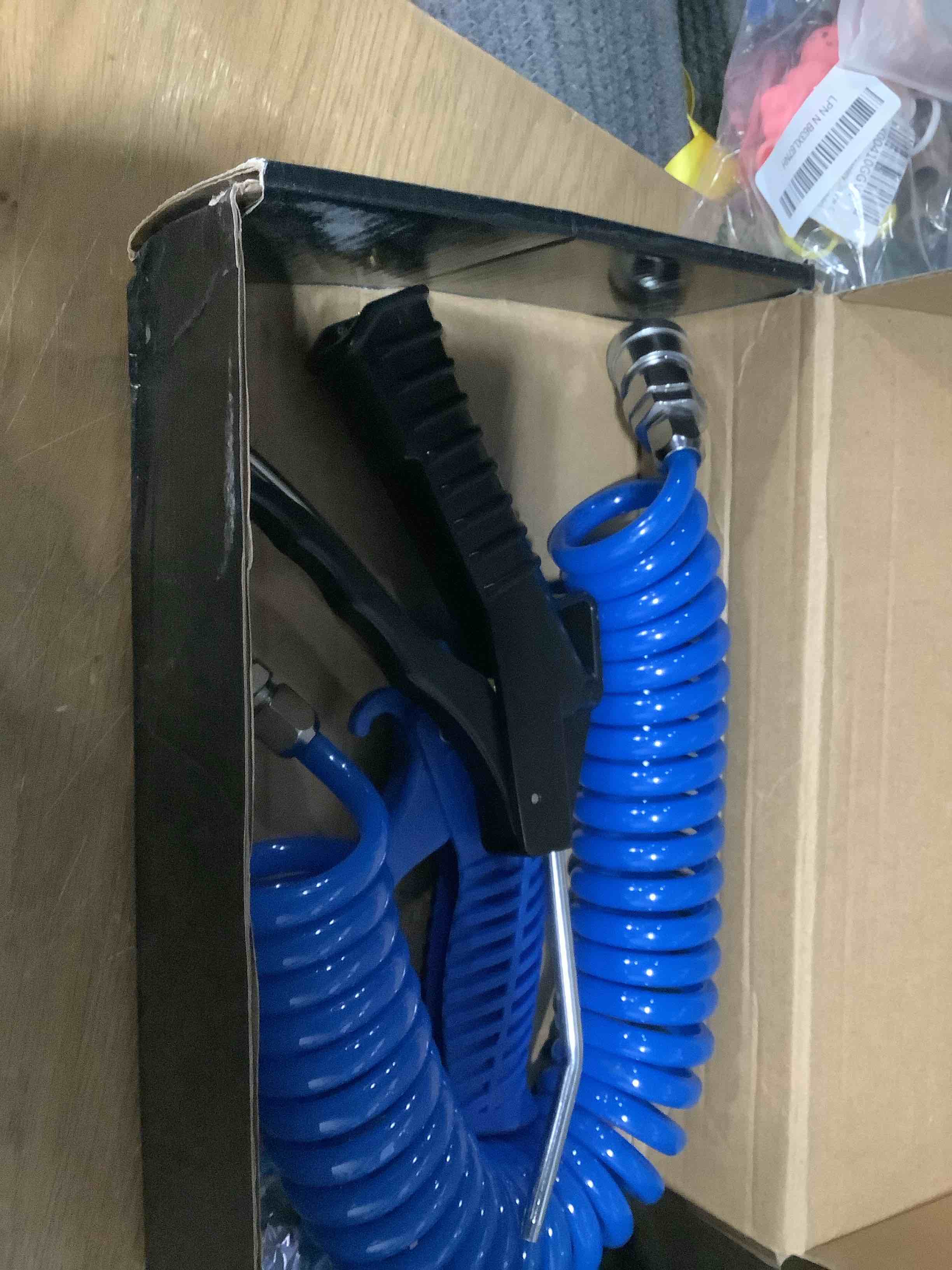 Condition photo showing Good Condition for chgimposs air blow gun kits with 20 ft long polyurethane recoil air hose, quick coupler, spliters and blow gun suitable for air compressor blower gun