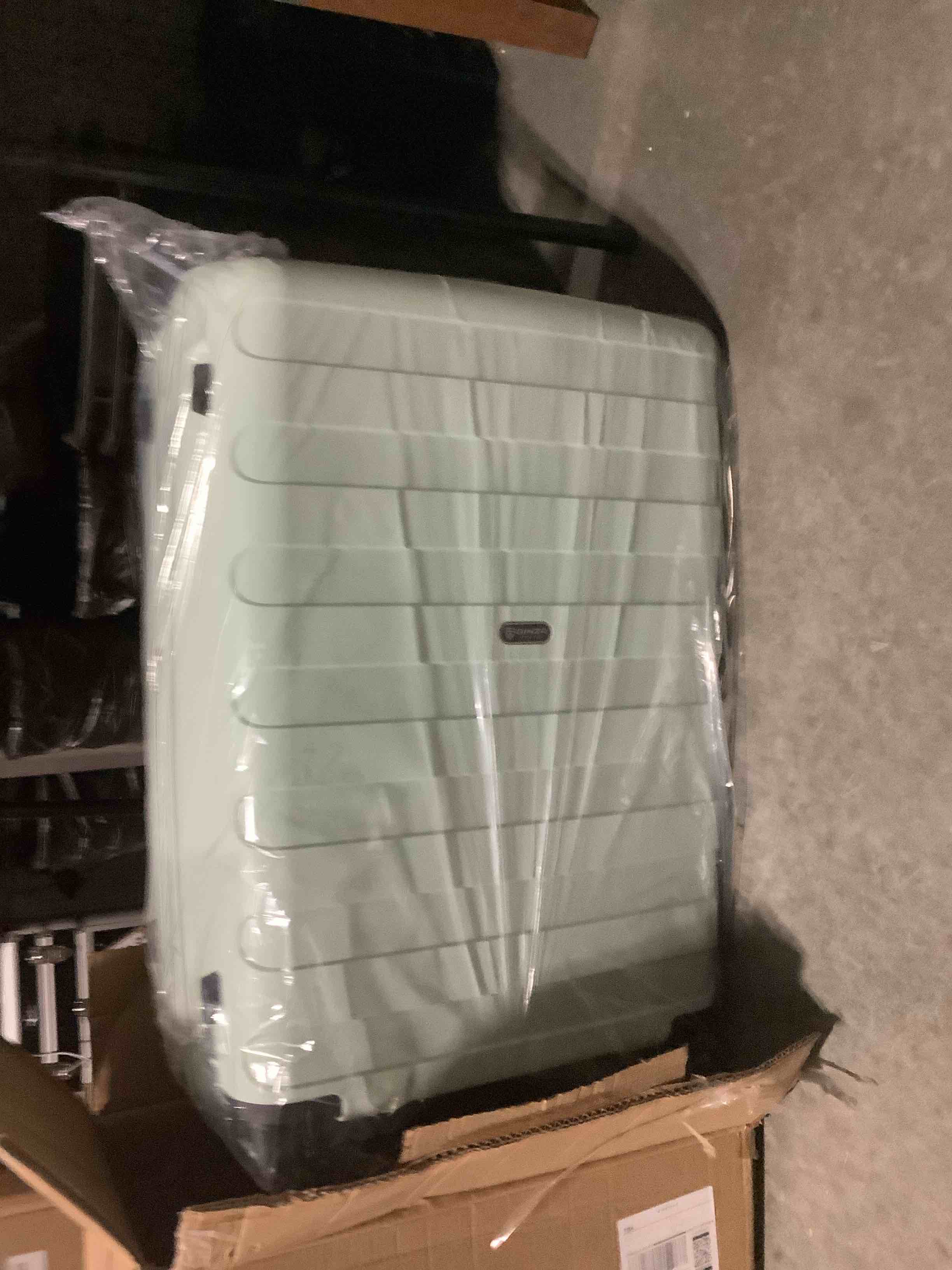 Condition photo showing Good Condition for ginzatravel pp material 3-piece expandable luggage sets with spinner wheels? suitcase with tsa lock?large luggage for family travel carry on 20/24/28?azure water color azure water color 3-pc set (20/24/28)