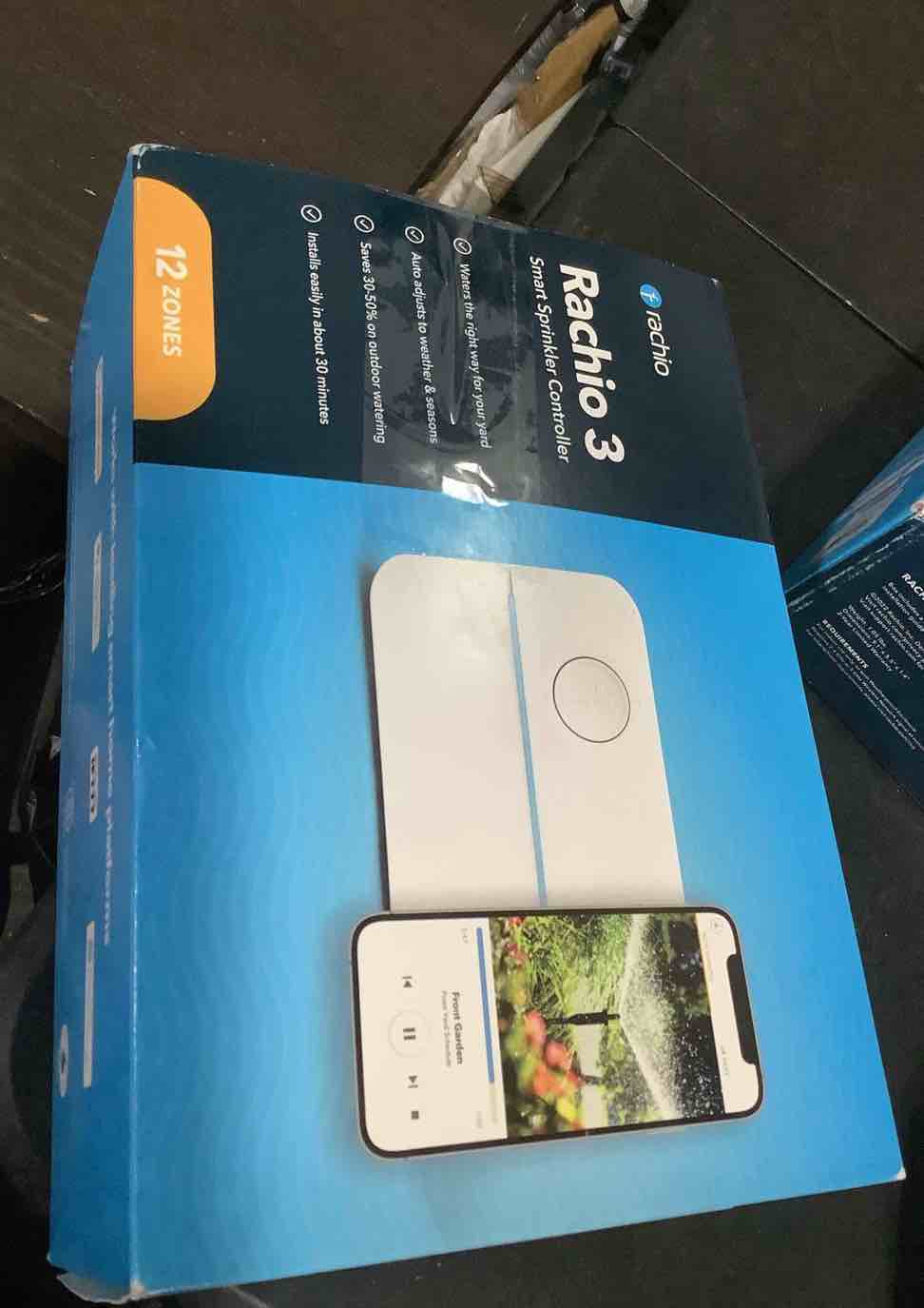 Condition photo showing Good Condition for rachio 3: 8 zone smart sprinkler controller (simple automated scheduling + local weather intelligence. save water w/ rain, freeze & wind skip), app enabled, works w/ alexa, fast & easy install