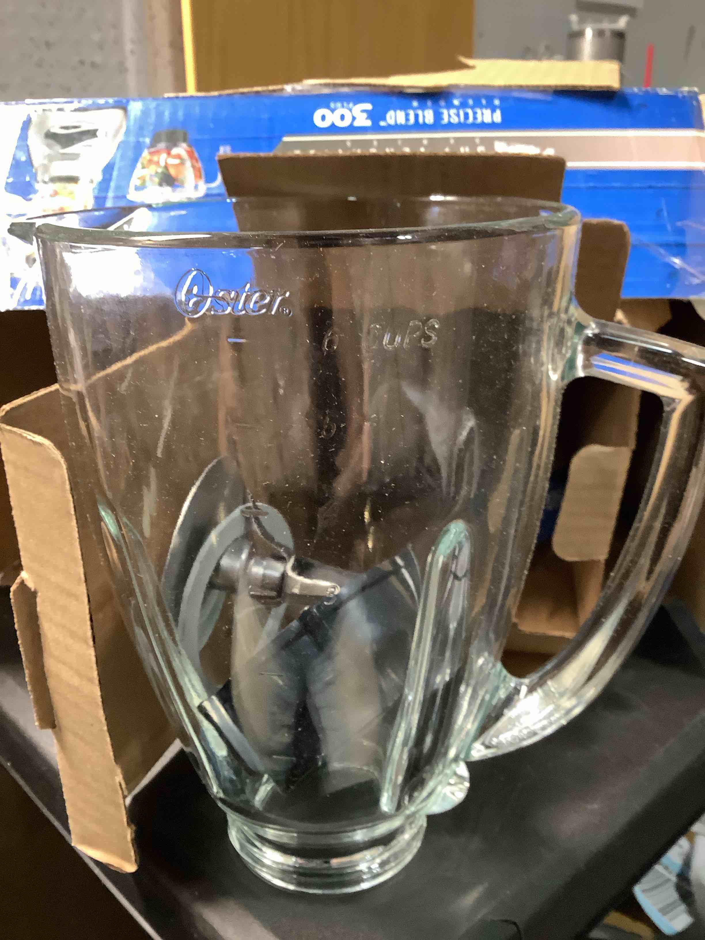 Condition photo showing Good Condition for oster core 16-speed blender with glass jar, black, 006878. brushed chrome & blender 6-cup glass jar, lid, black and clear