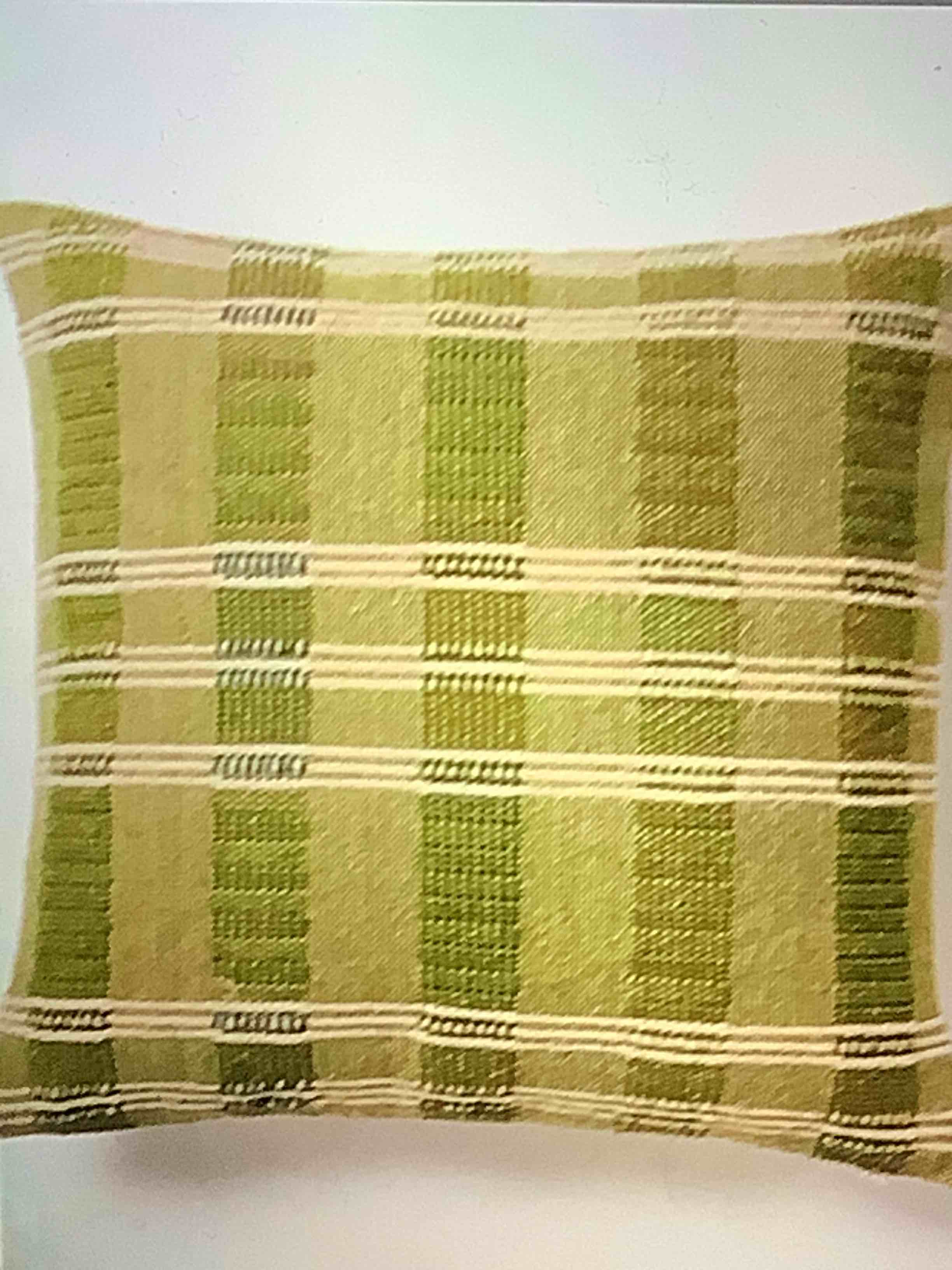 18” x 18” stripe squared tossed pillow green/tan hearth in hand with magnolia