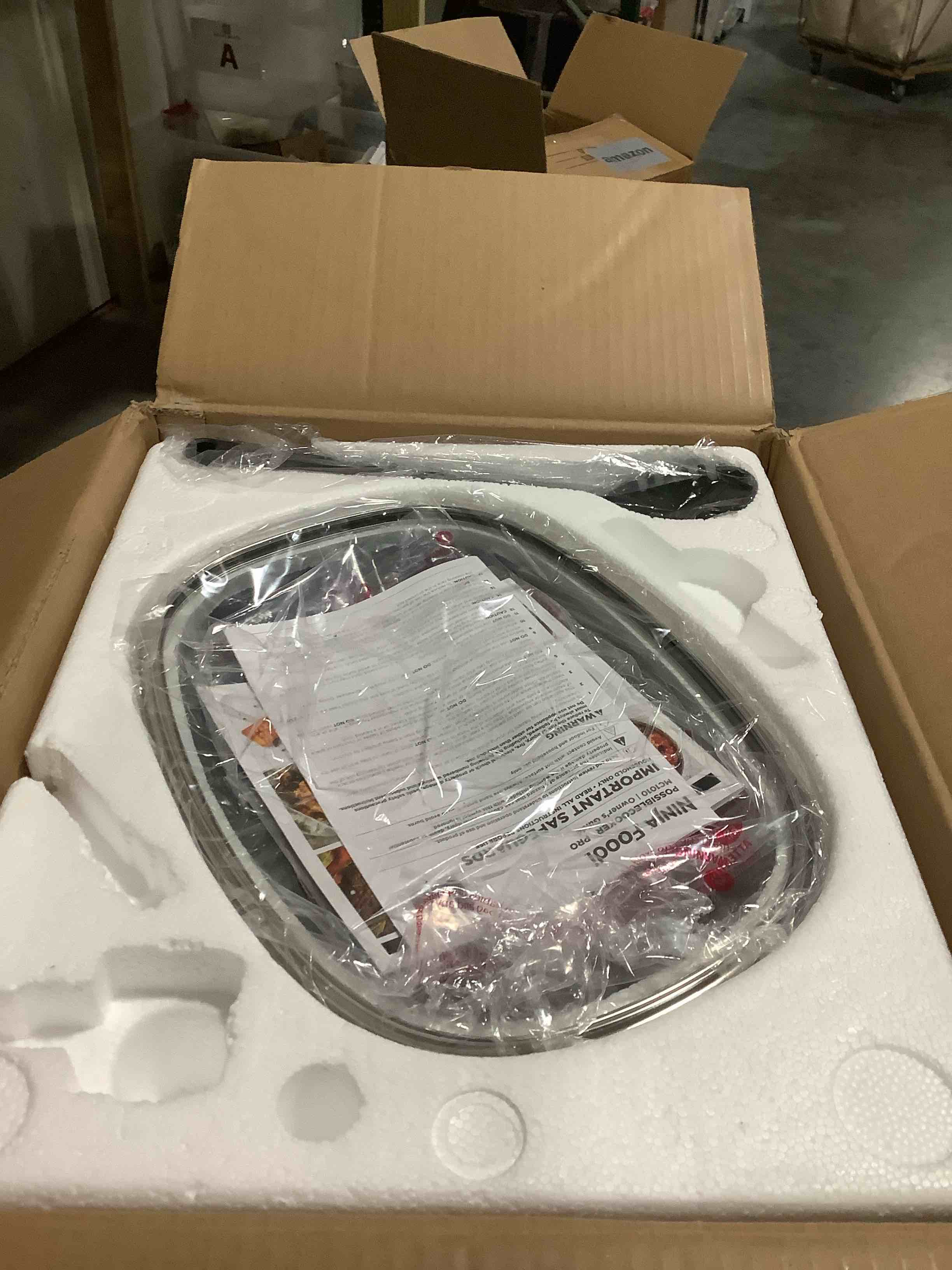 Condition photo showing Good Condition for ninja mc1001 foodi possiblecooker pro 8.5 quart multi-cooker, with 8-in-1 slow cooker, dutch oven, steamer, glass lid integrated spoon, nonstick, oven safe pot to 500°f, sea salt gray
