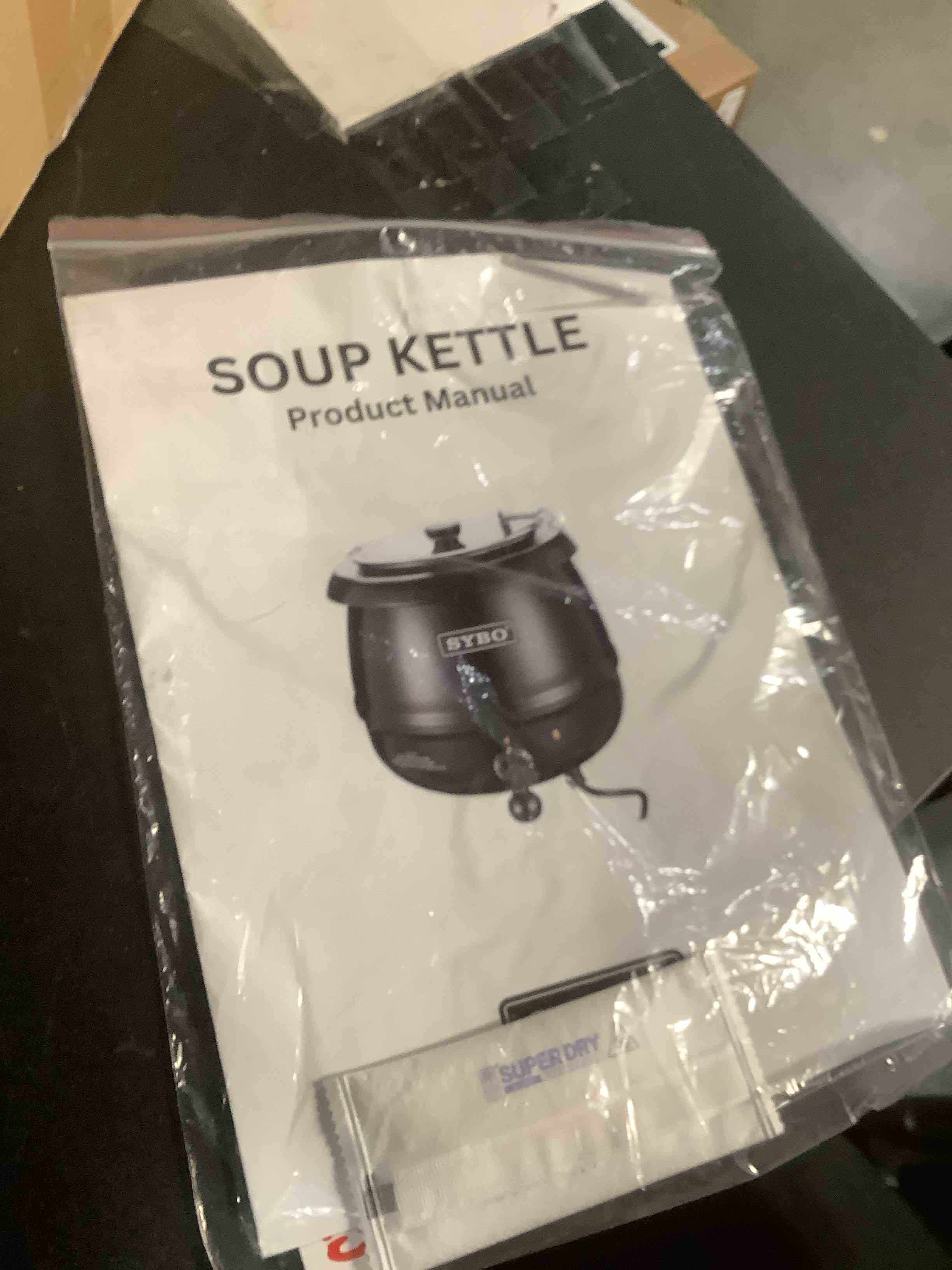 Condition photo showing Good Condition for SYBO SB-6000 Commercial Grade Soup Kettle with Hinged Lid and Detachable Stainless Steel Insert Pot for Restaurant and Big Family, 10.5 Quarts, Black