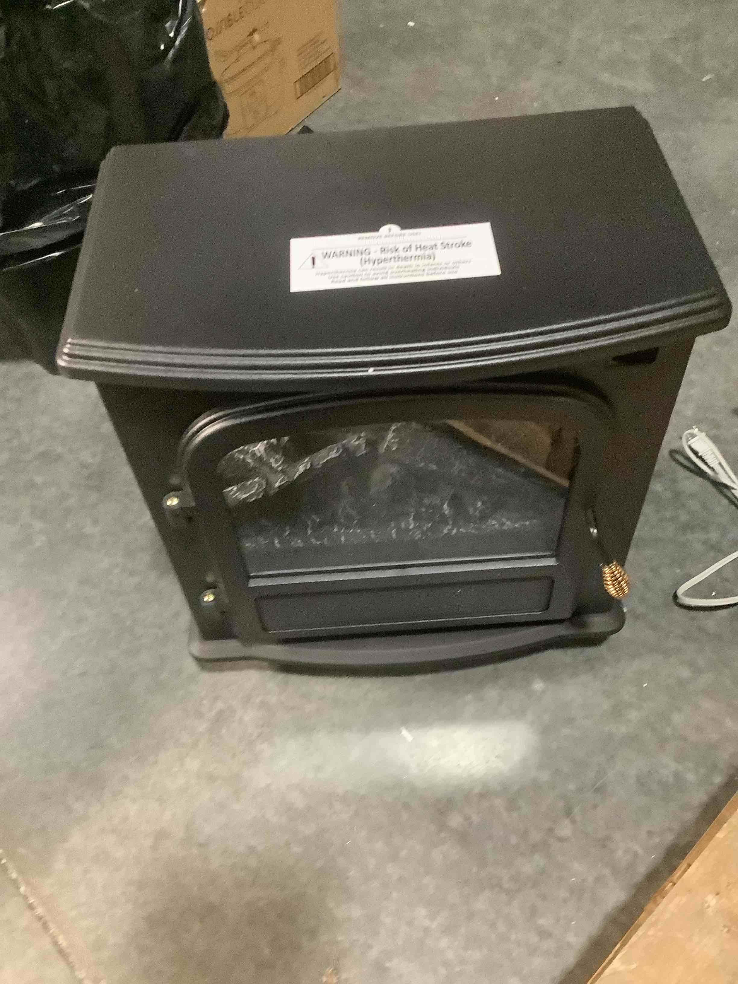 Condition photo showing Good Condition for Electric Fireplace Stove, Fast Heating, 1500W X Infrared Fireplace Heater with 8H Timer, Remote Control, Freestanding Stove with Adjustable 3D Flame Overheat Protection, Indoor Fireplace