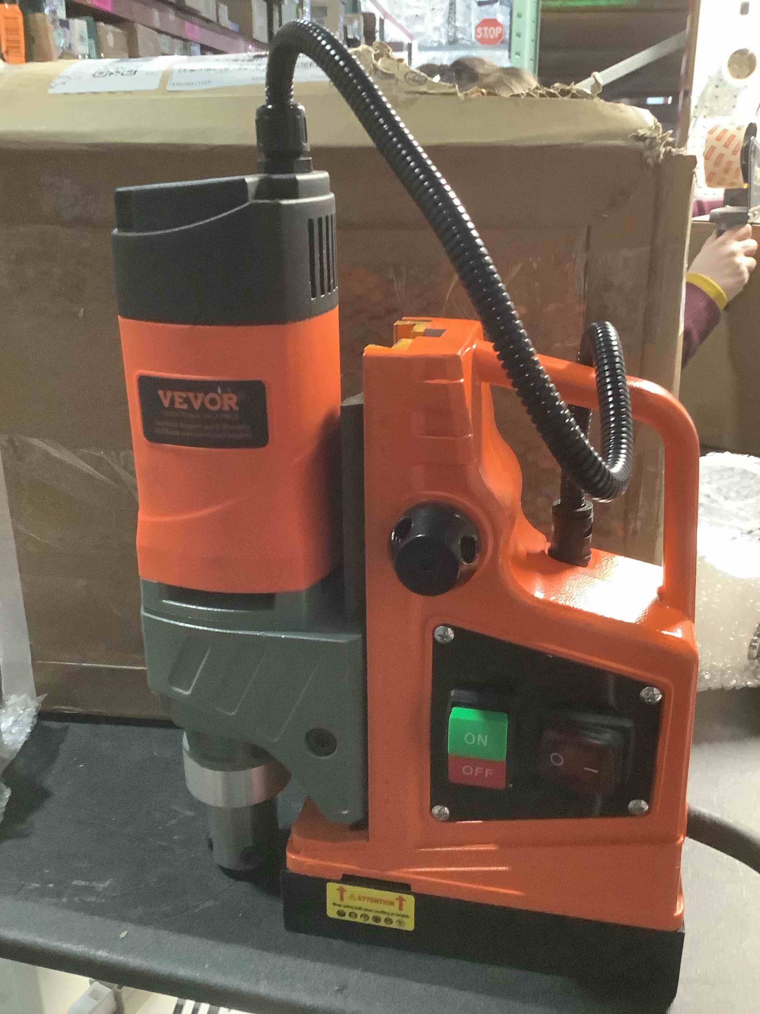 Condition photo showing Good Condition for VEVOR Mag Drill Press, 1550W 2" Boring Diameter, 2922lbf Power Magnetic Drill, 500 PRM, 10-Speed, Electric Drilling Machine for Metal Surface, Industrial and Home Improvement