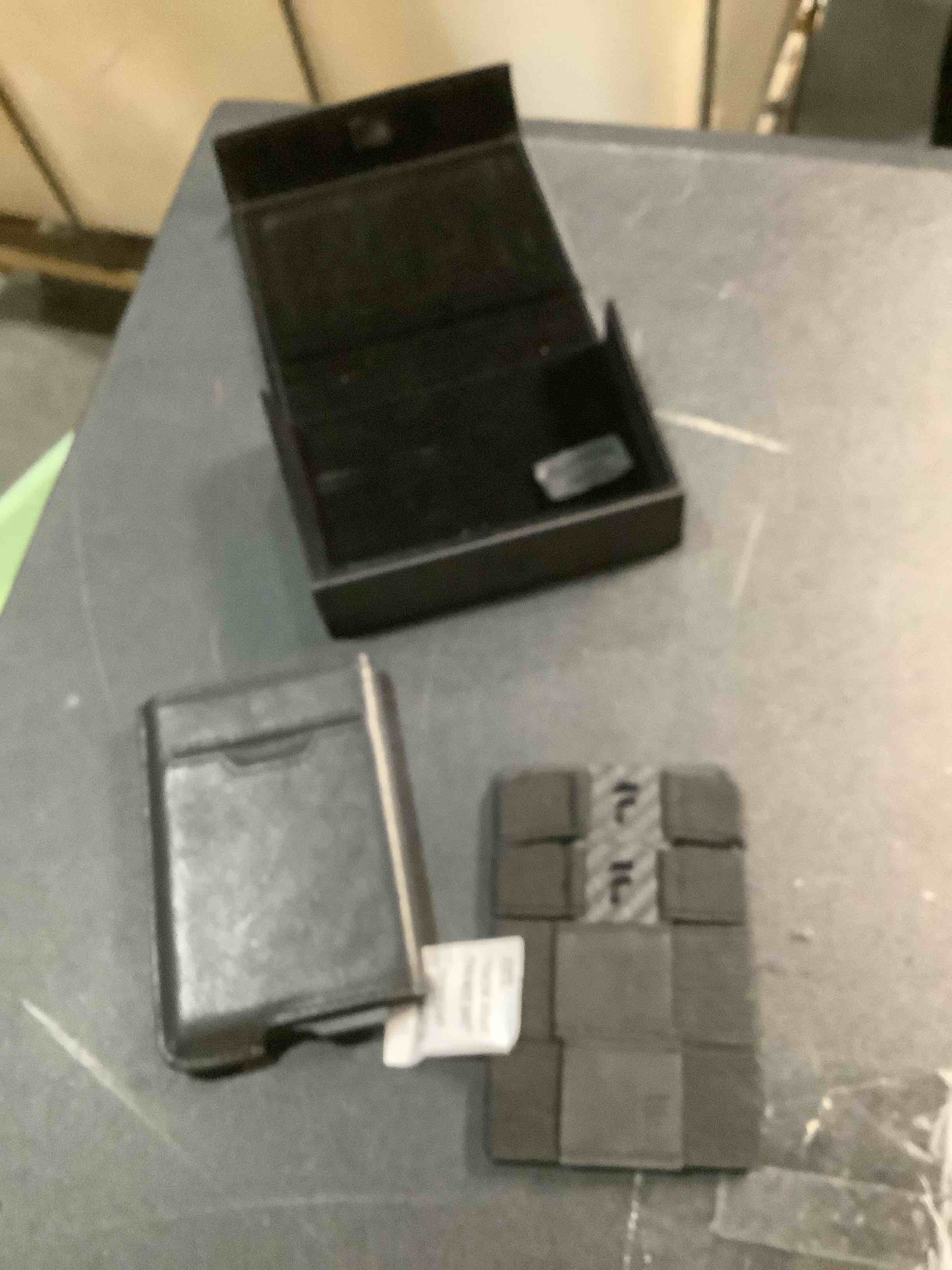 Condition photo showing As Is for 2 pack fidelo minimalist wallet for men - slim rfid blocking mens wallets credit card holder. 3k carbon fiber. the compact wallet comes with 5 colors of cash bands - minimalist elite