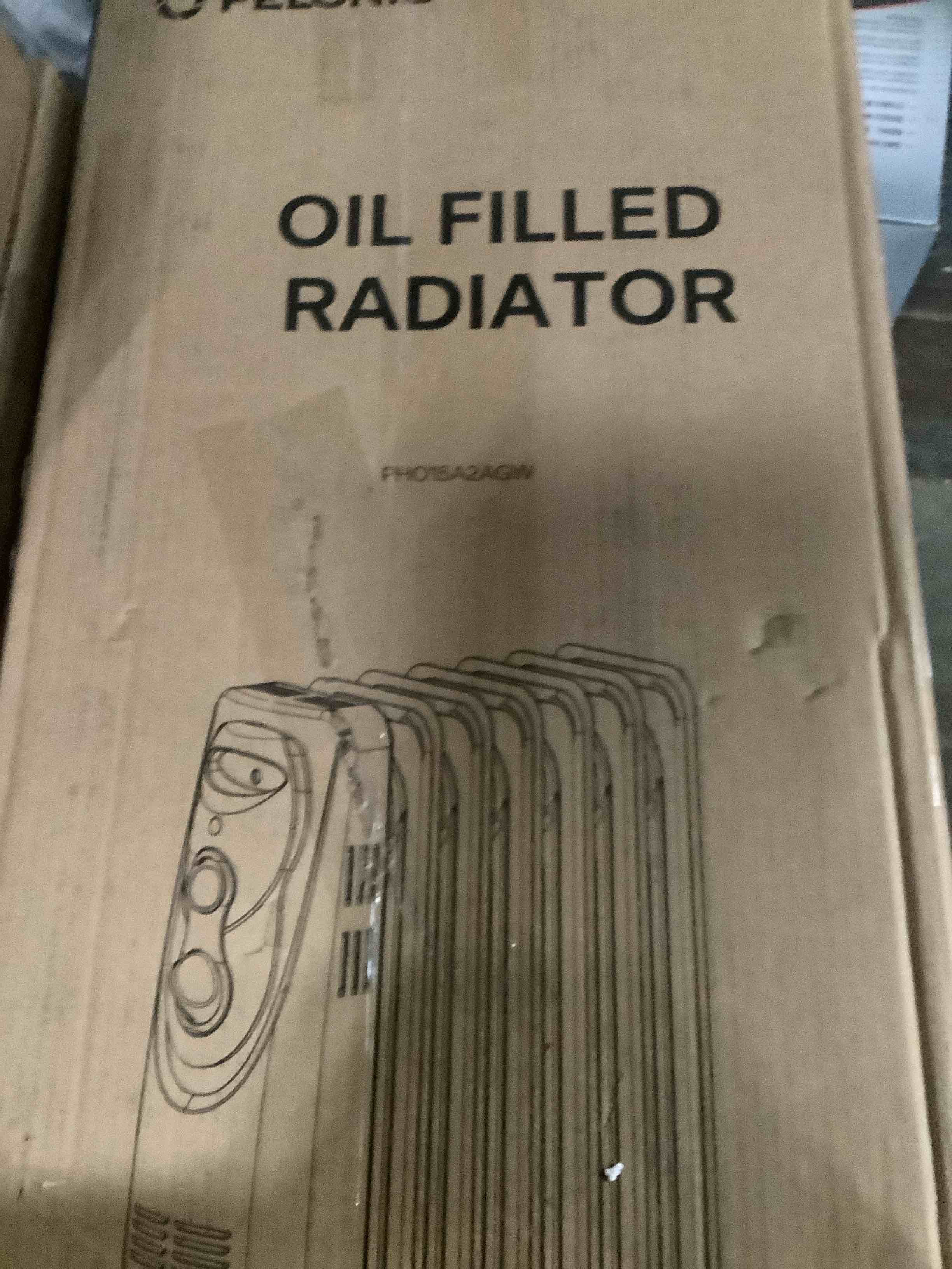 Condition photo showing Good Condition for pelonis radiator heater for large space, electric oil filled radiator, dual knobs, 1500w, quiet space heater, 3 modes, tip-over protection classic white