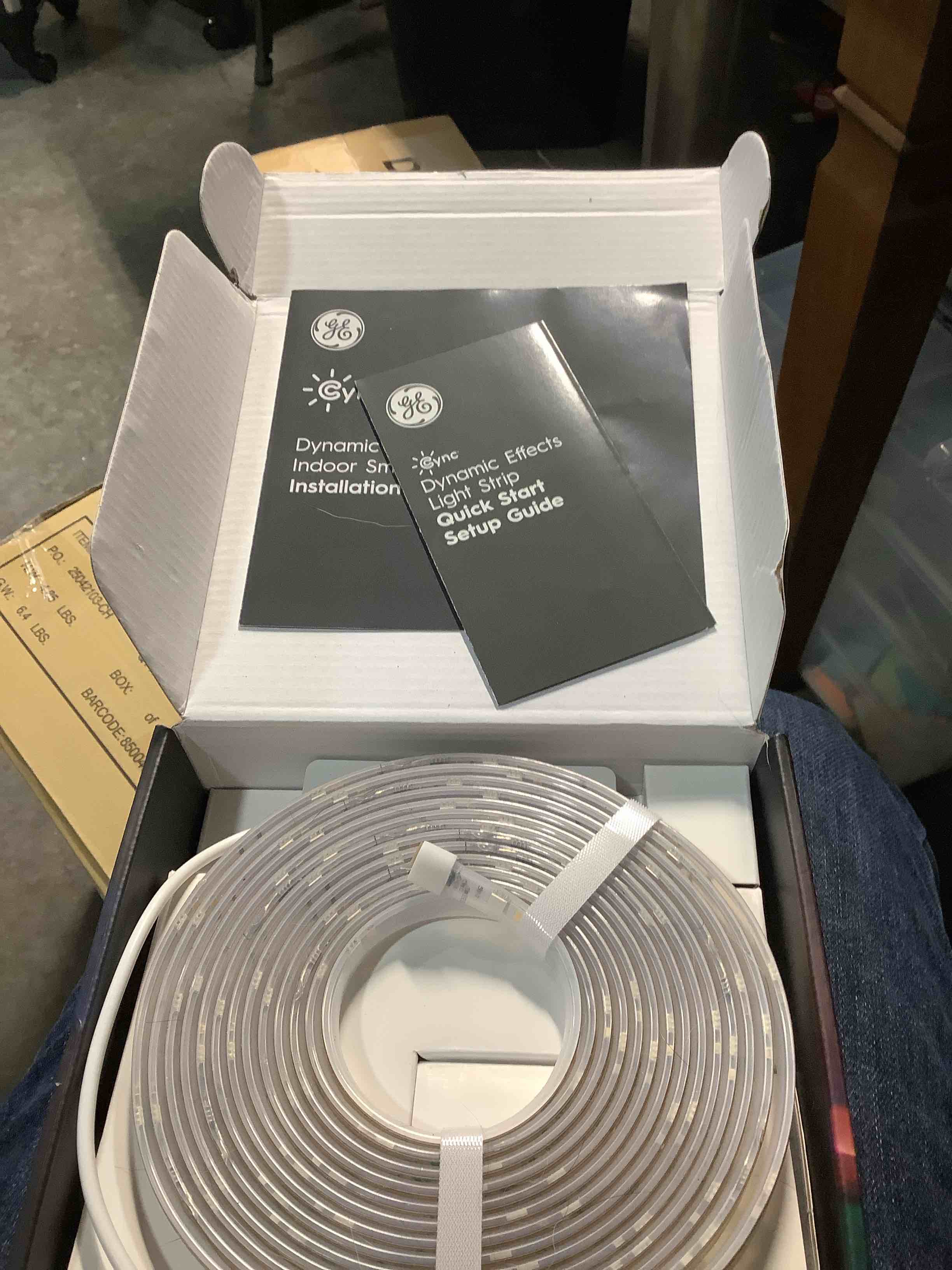 Condition photo showing New/Like New for ge cync dynamic effects smart led light strip with music sync, color changing wifi lights, indoor light strip, compatible with alexa and google home, 16ft and power supply 16 foot indoor