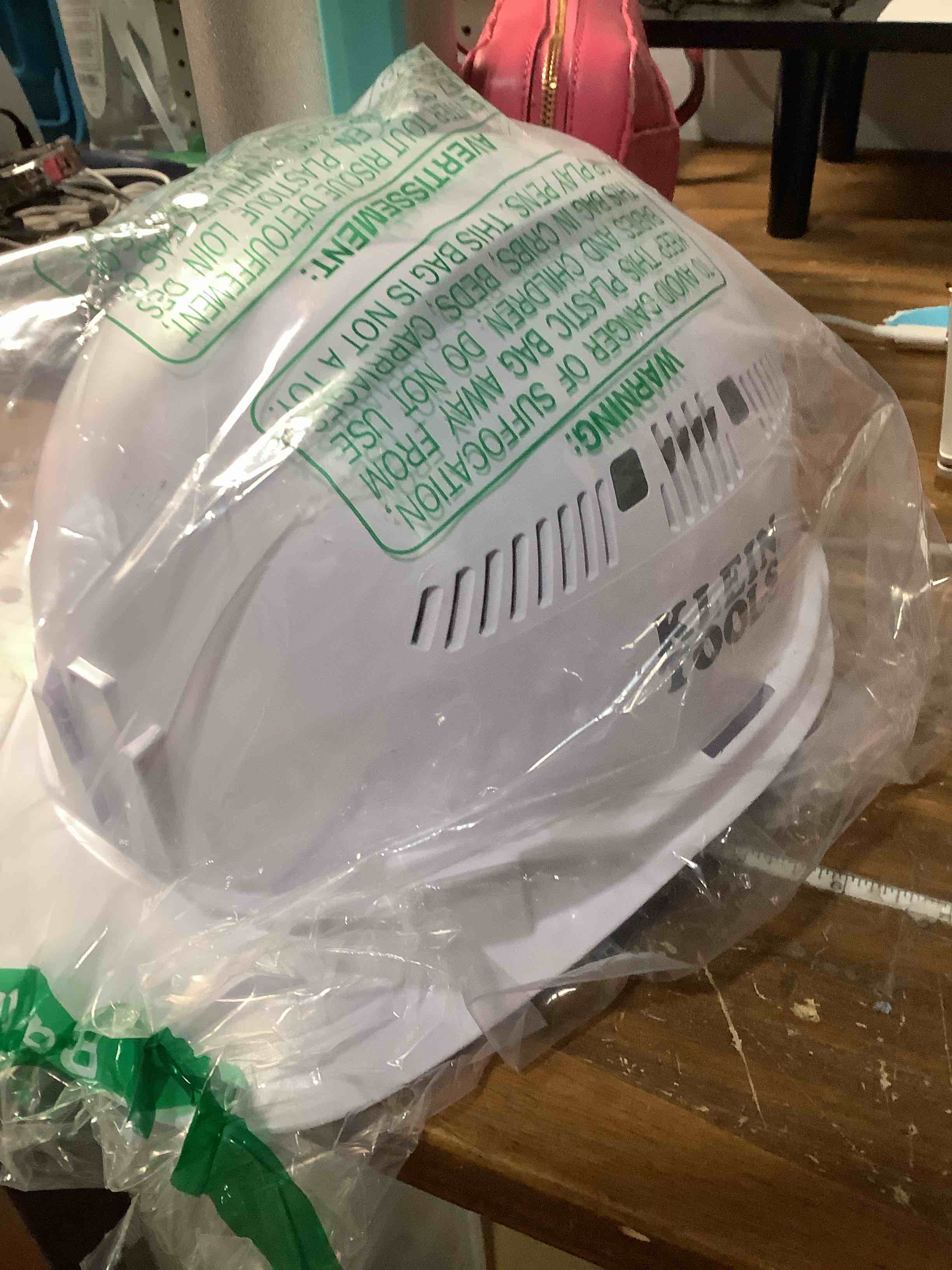 Condition photo showing Good Condition for klein tools 60105 hard hat, vented cap style, padded self-wicking odor-resistant sweatband, white