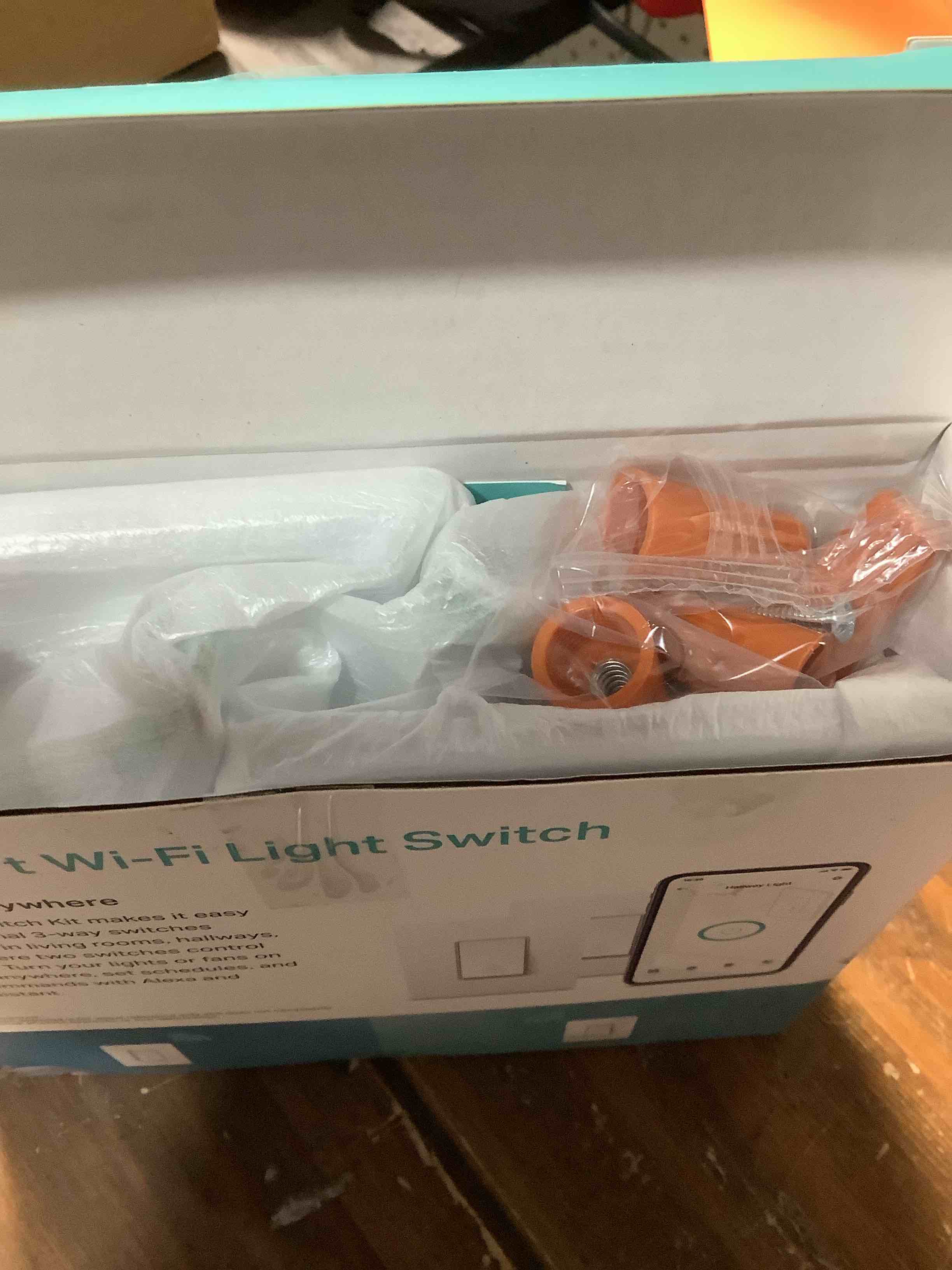 Condition photo showing New/Like New for kasa smart 3 way switch hs210 kit, needs neutral wire, 2.4ghz wi-fi light switch works with alexa and google home, ul certified, no hub required, white,2 count (pack of 1)