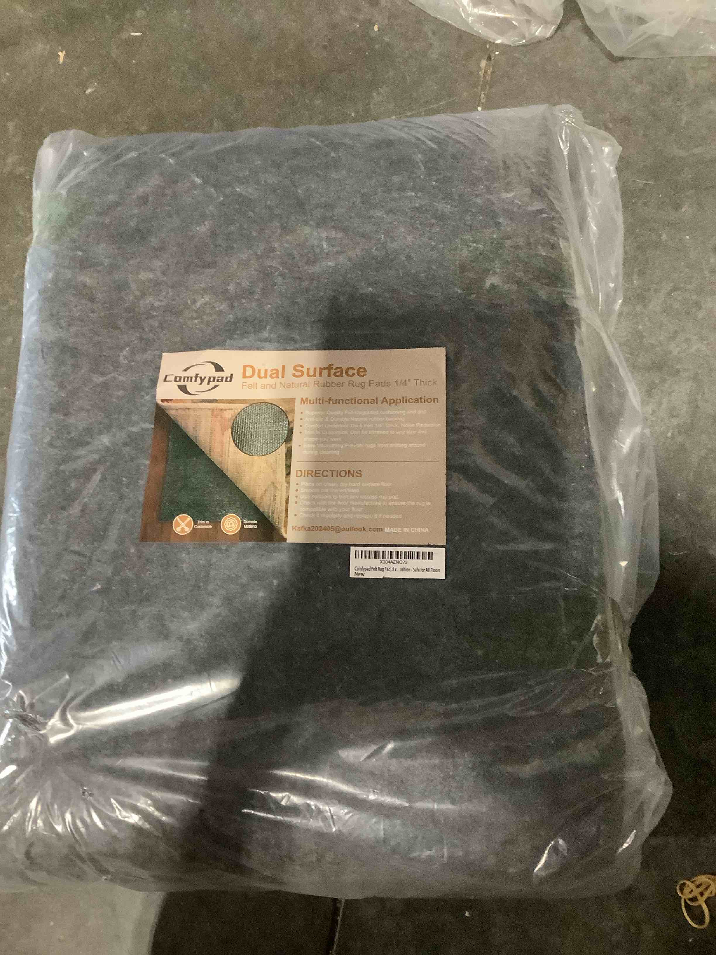 Condition photo showing Good Condition for felt rug pad, 2 x 8 ft rubber non-slip rug pad gripper, keep rugs secure and in place, extra strong under carpet mat cushion - for all floors 2 x 8 ft (rectangular)