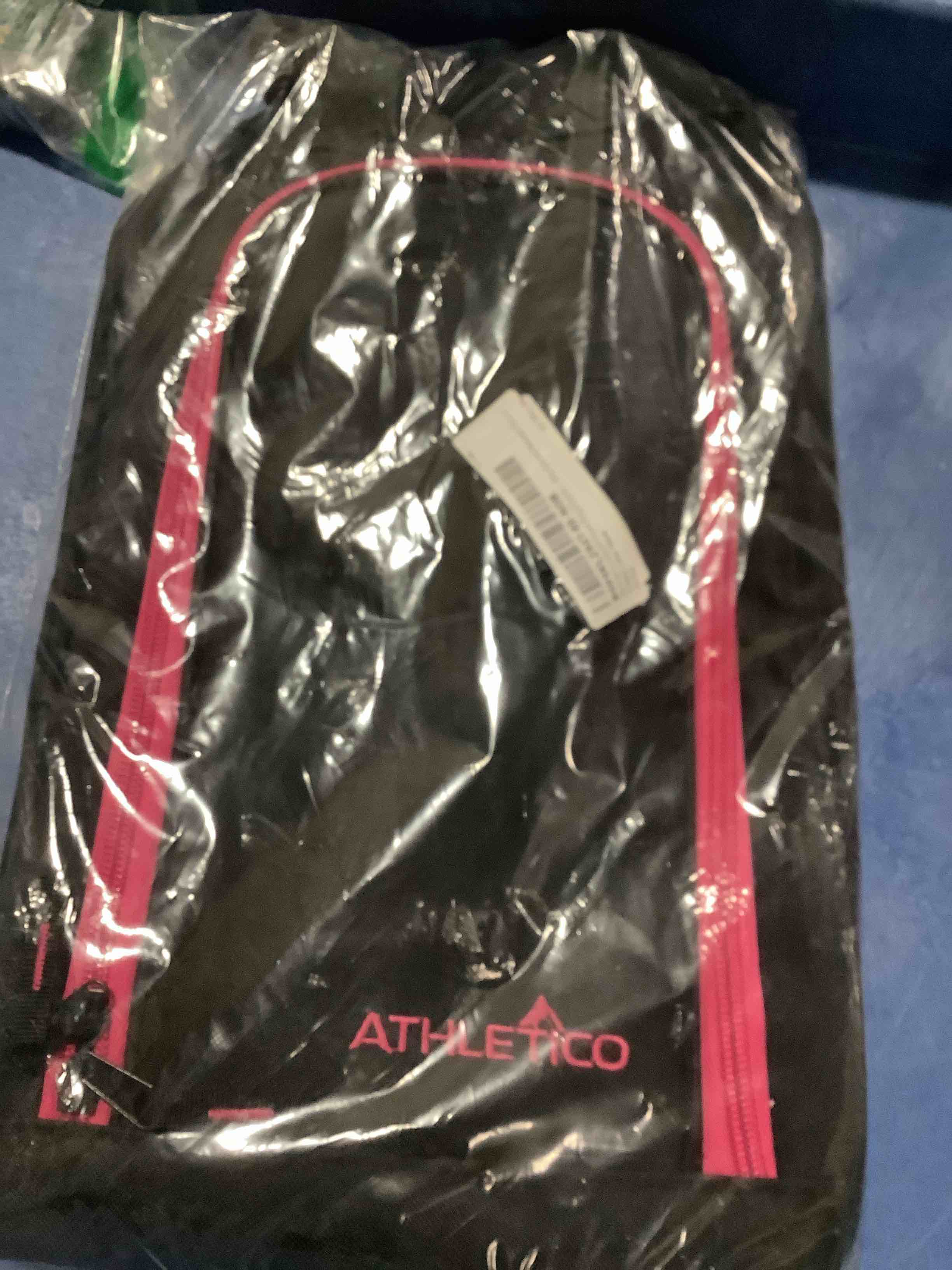 Condition photo showing New/Like New for athletico golf shoe bag - zippered shoe carrier bags with ventilation & outside pocket for socks, tees, etc. (black/pink)