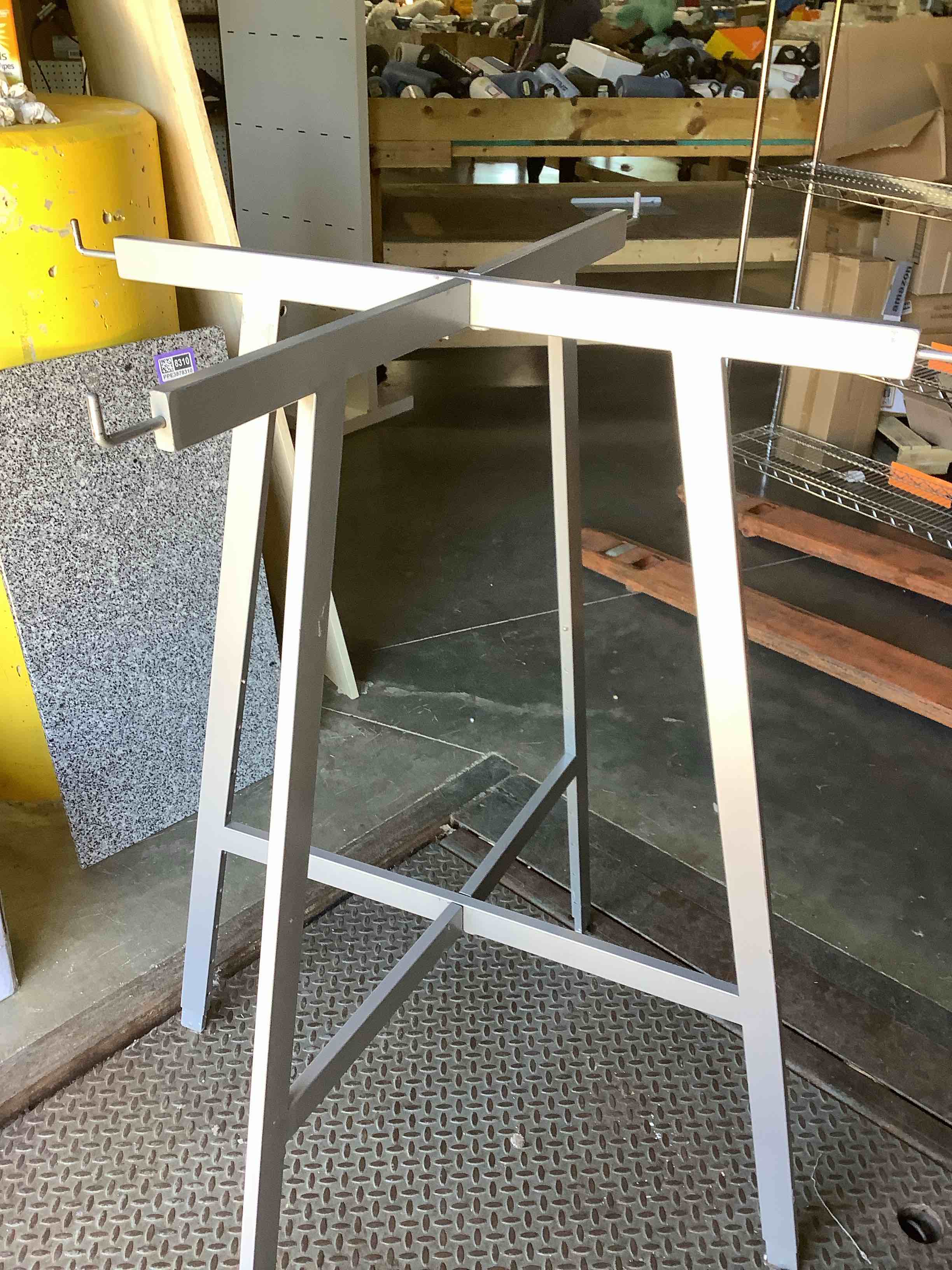 Condition photo showing Good Condition for similar product econoco - 36" diameter round folding rack bundle + add-on round hangrail and clamps - ultimate hanging solution - chrome finish - product bundle