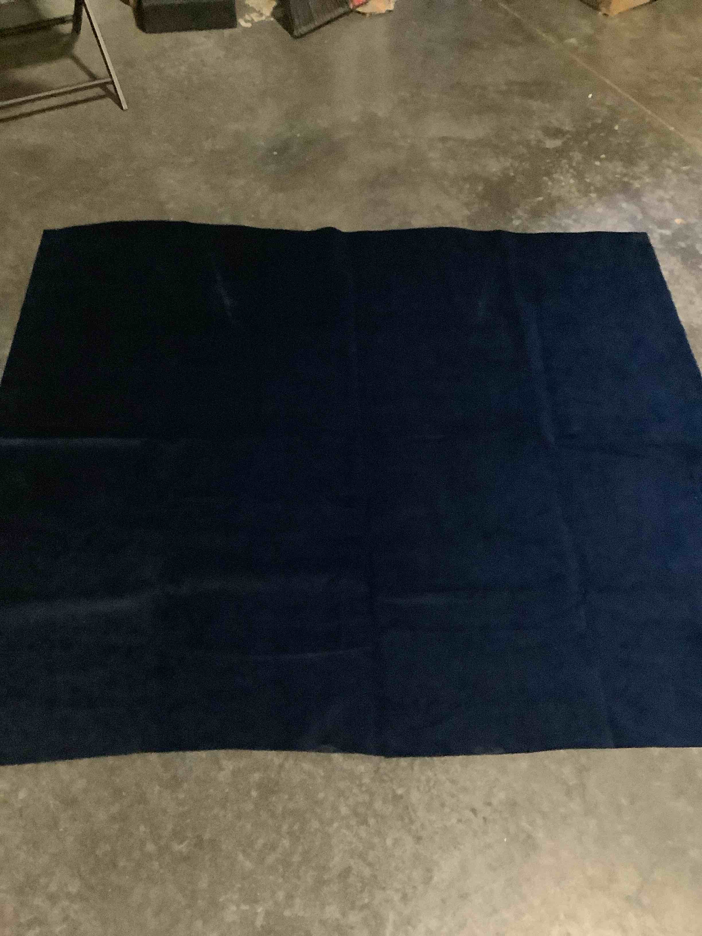 Condition photo showing As Is for similar color is blue,back is green approximately 53 x 51 inchessolid drapery/upholstery soft velvet fabric color brown by the yard 